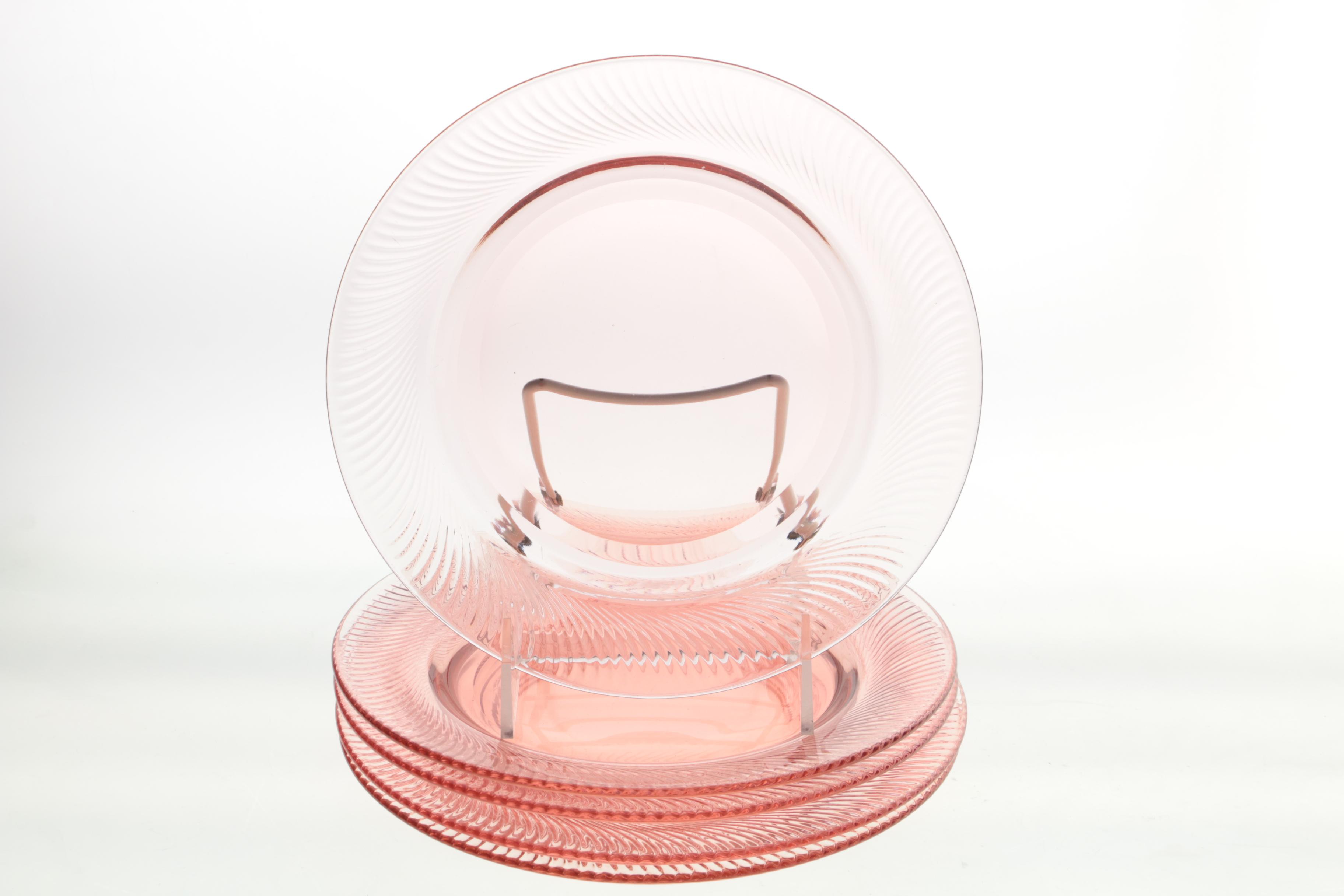 Collection of Vintage Pink Depression Glass Tableware