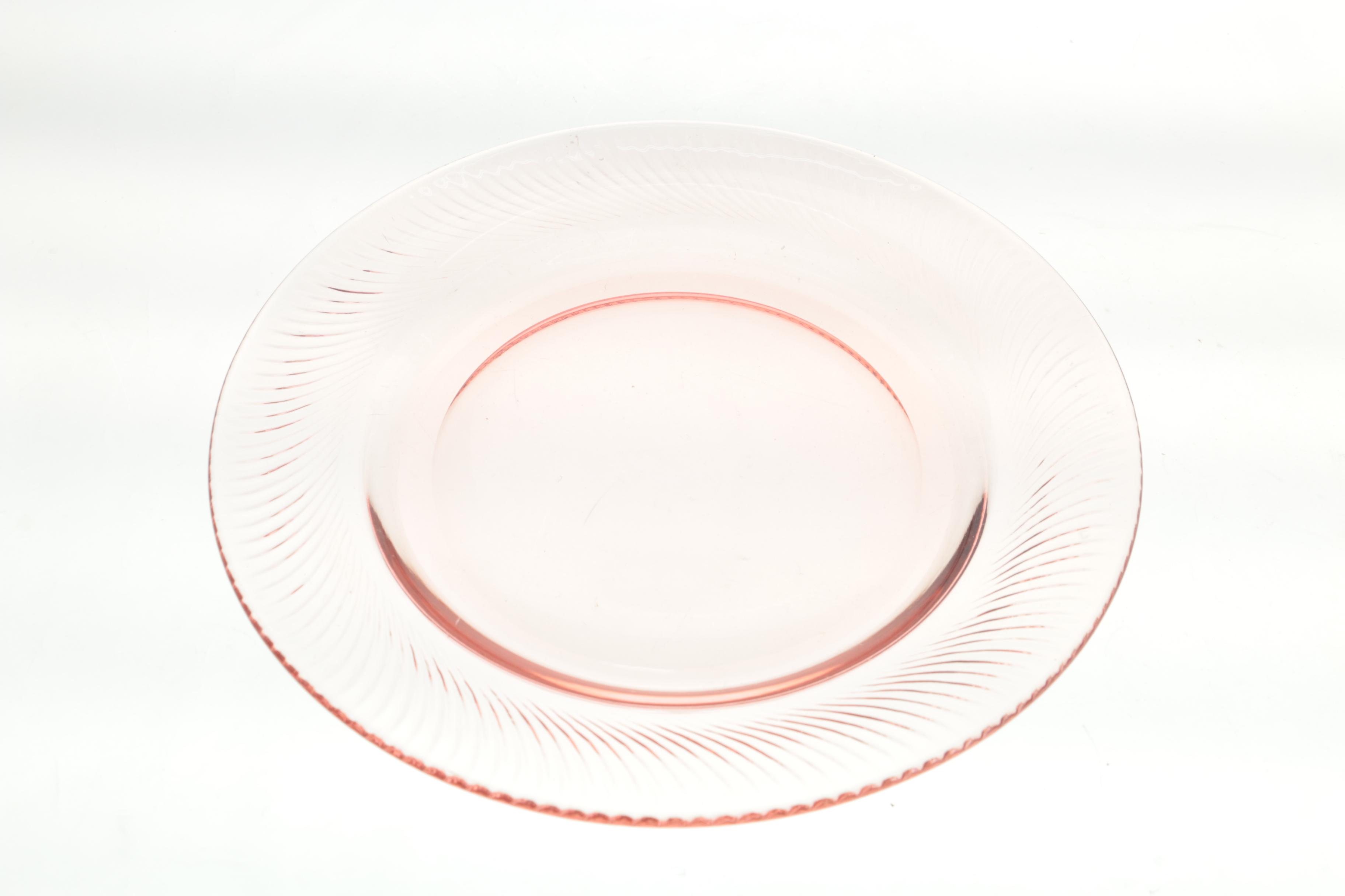 Collection of Vintage Pink Depression Glass Tableware