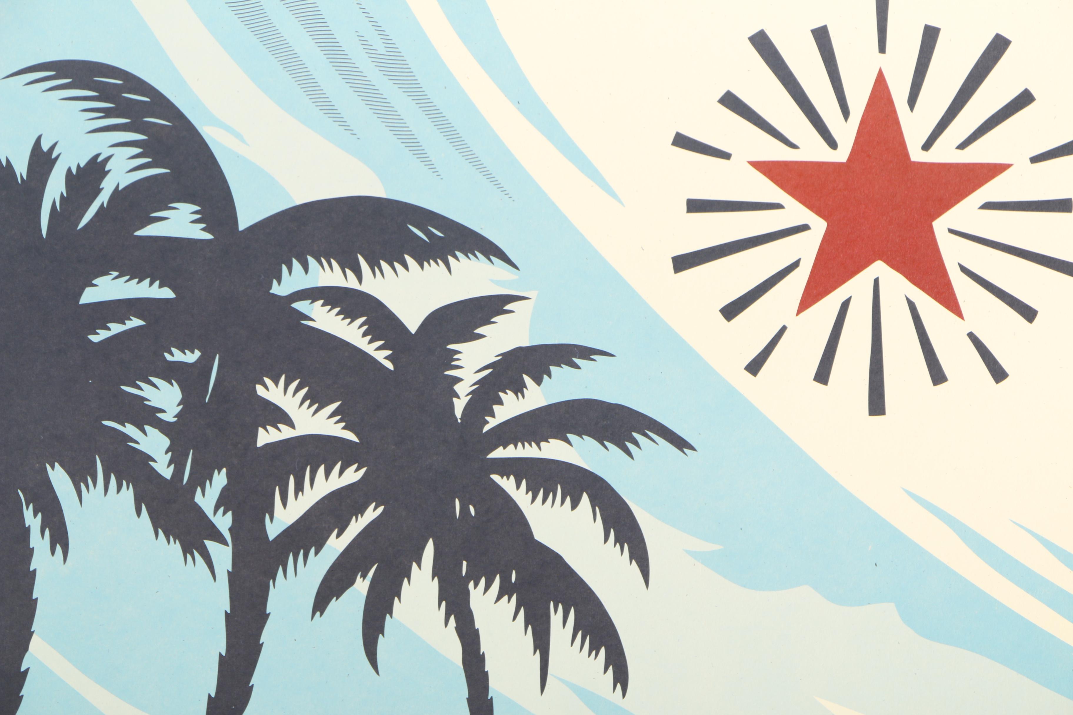 Shepard Fairey Signed Offset Print "Lifeguard Not on Duty"