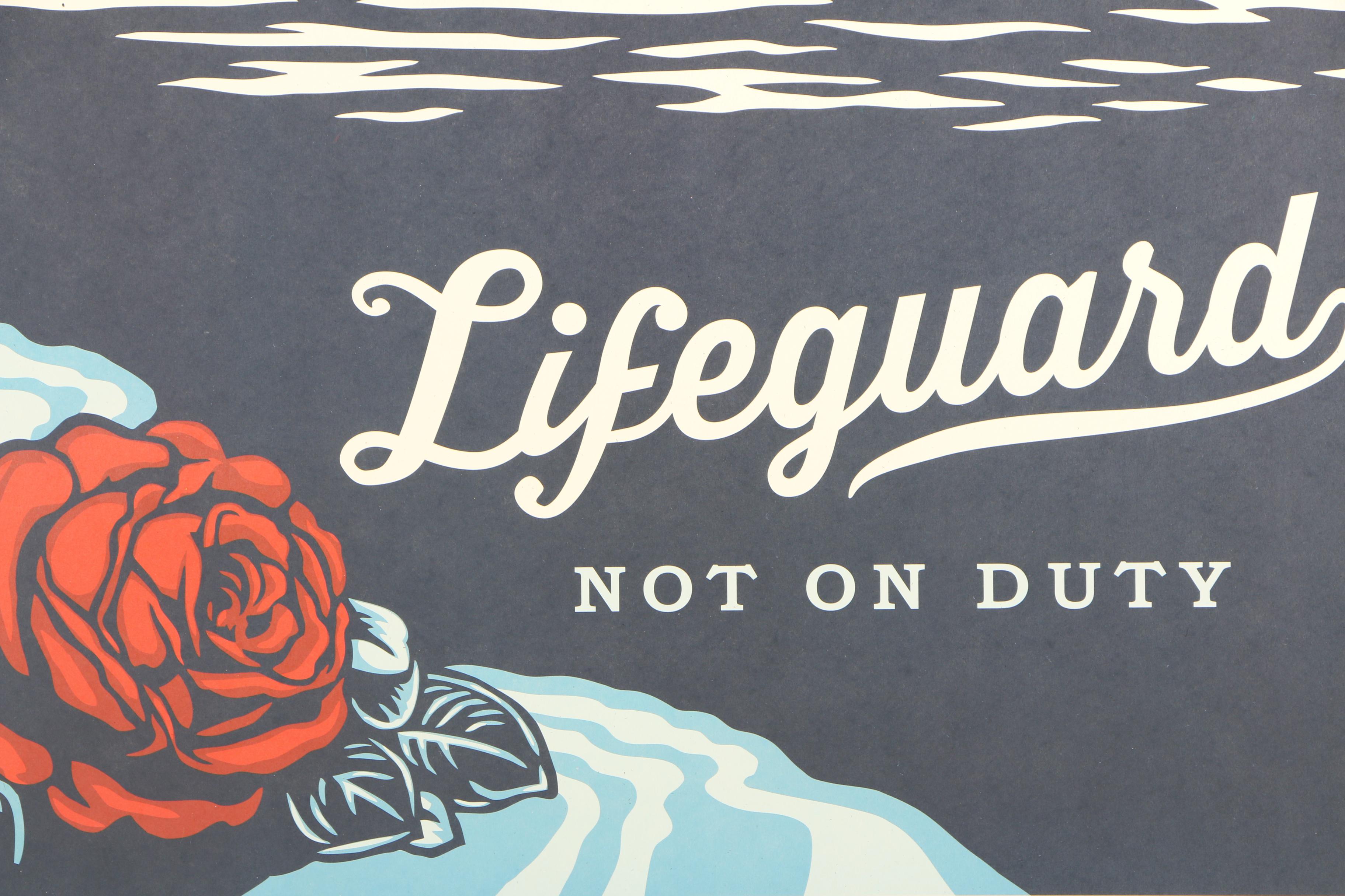 Shepard Fairey Signed Offset Print "Lifeguard Not on Duty"