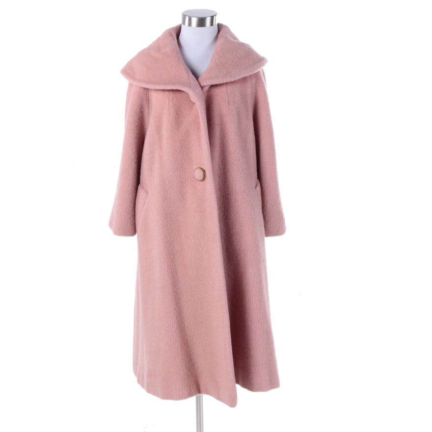 1960s Tisse a Paris for Lilli Ann Paris Pink Wool Coat
