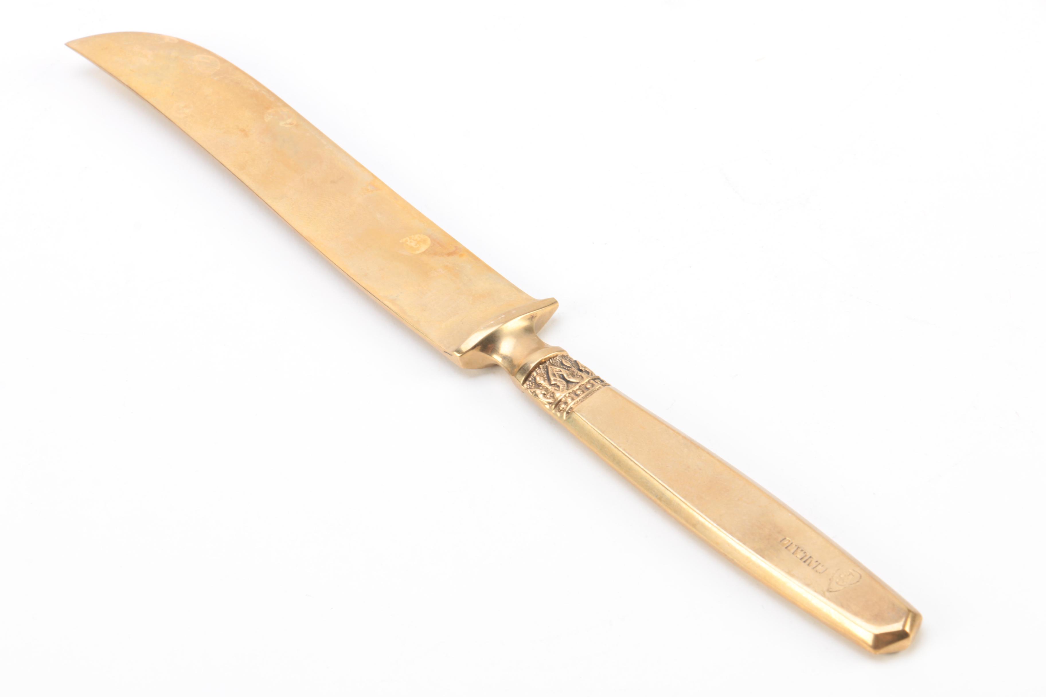 Thailand Brass Flatware Set with Wooden Flatware Storage Chest