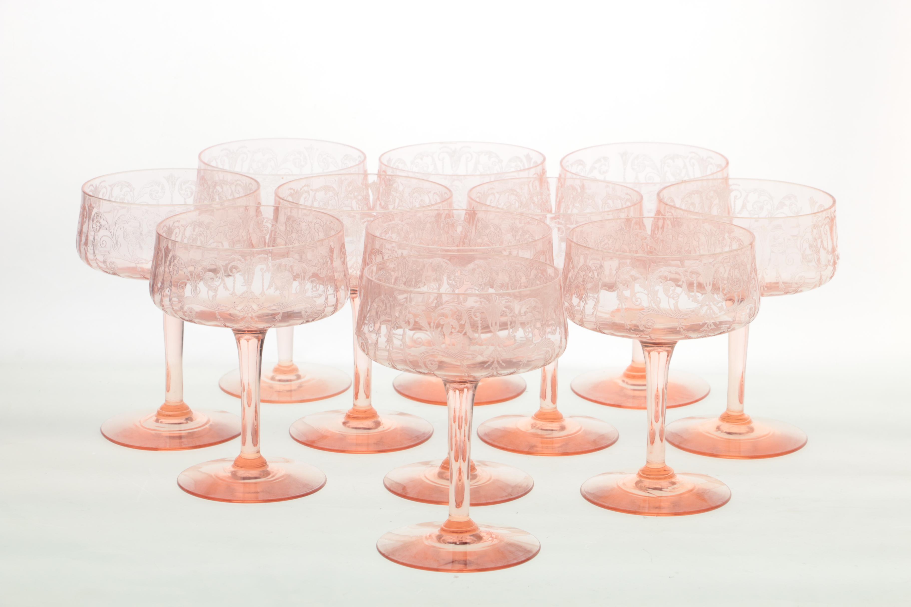 Depression Glass Pink Champagne Coupes