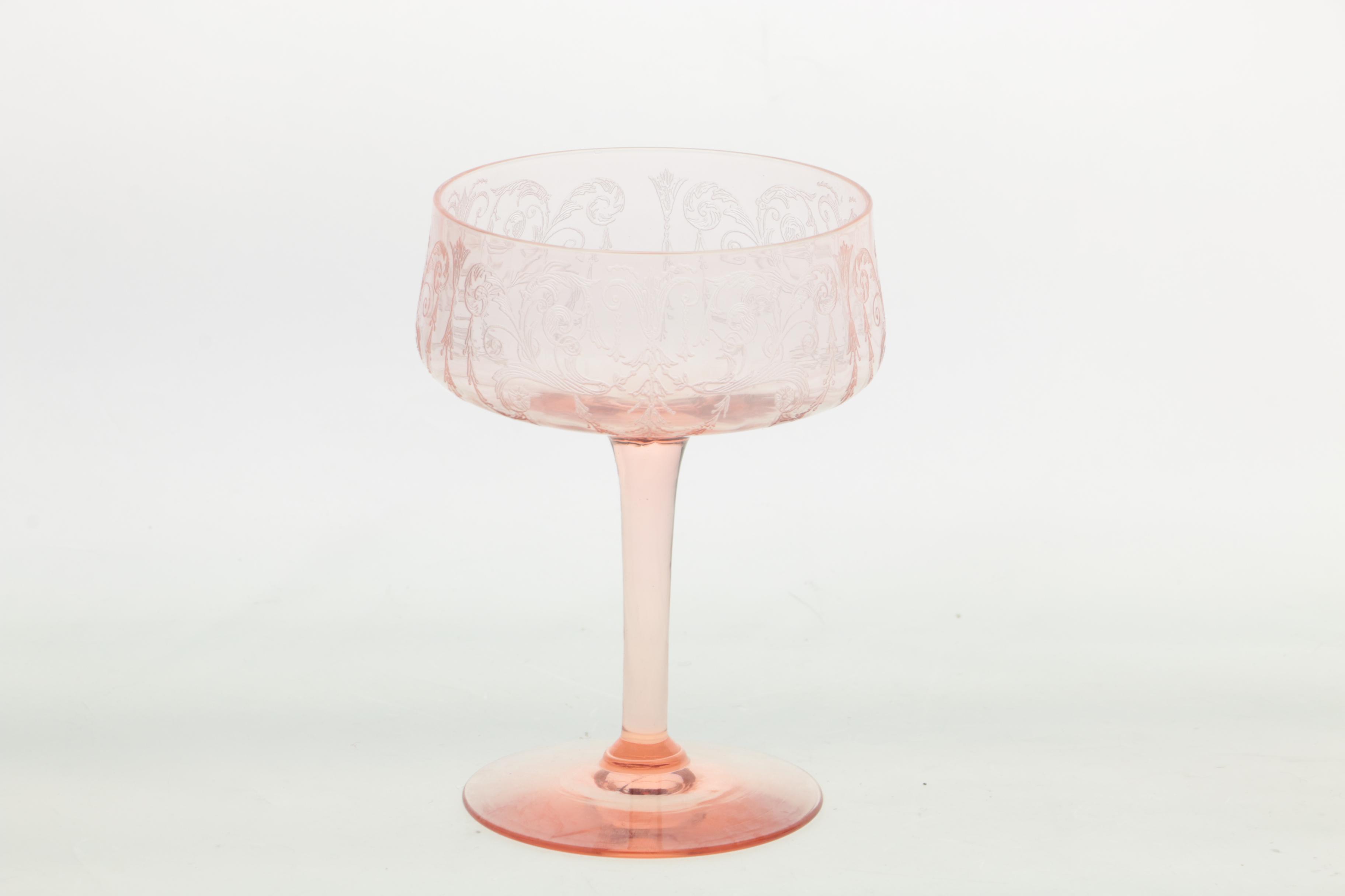 Depression Glass Pink Champagne Coupes