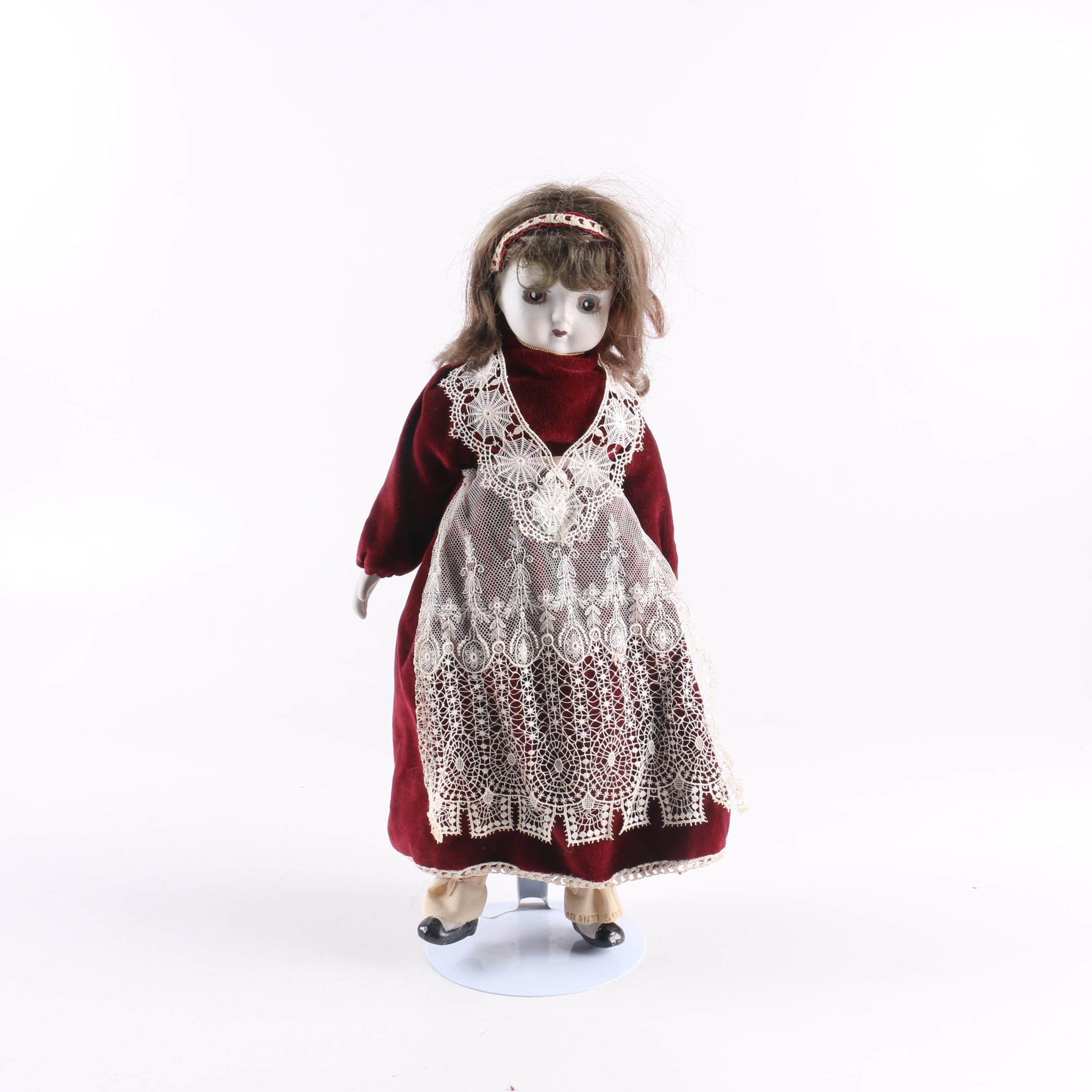 Vintage Hand-Painted Porcelain Doll