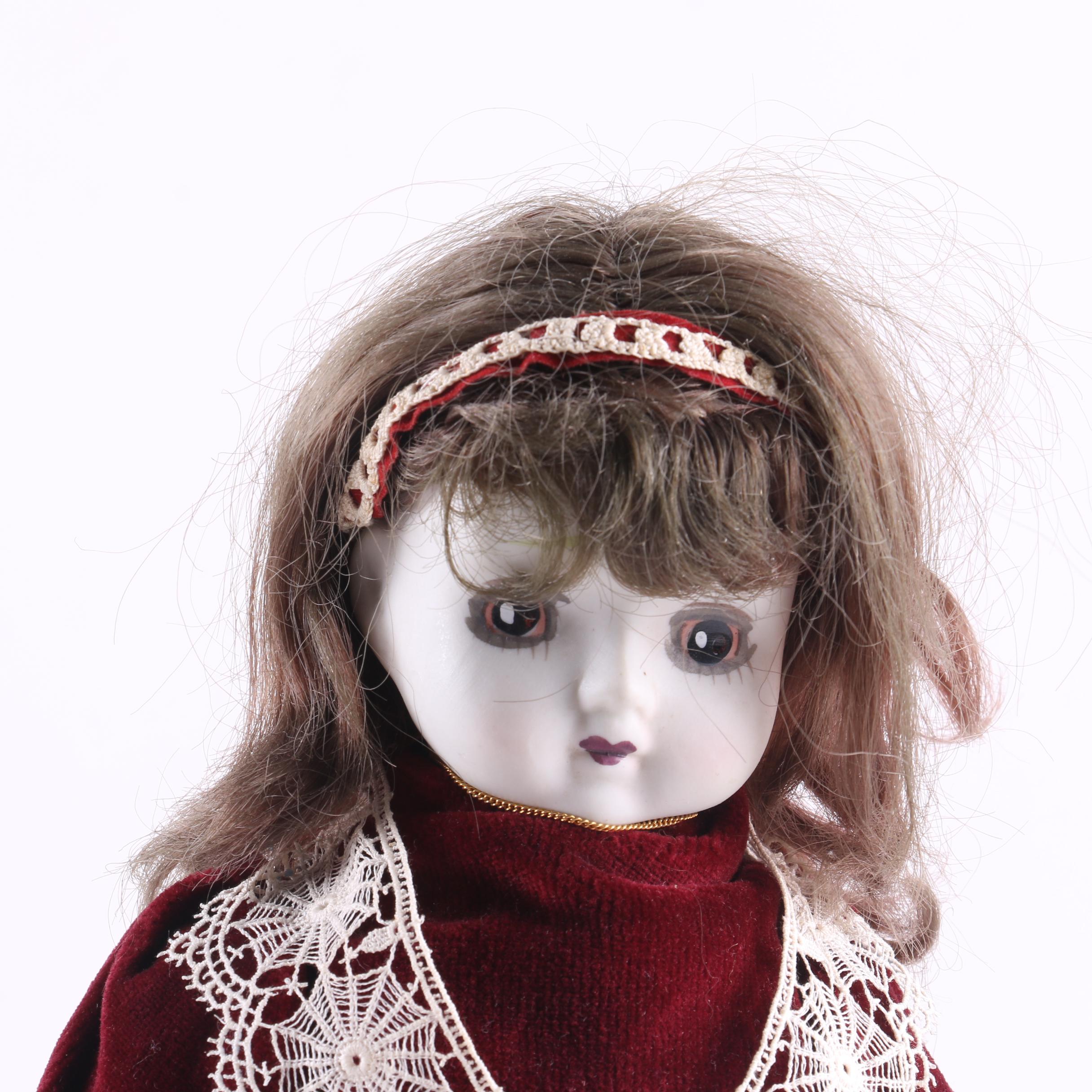 Vintage Hand-Painted Porcelain Doll