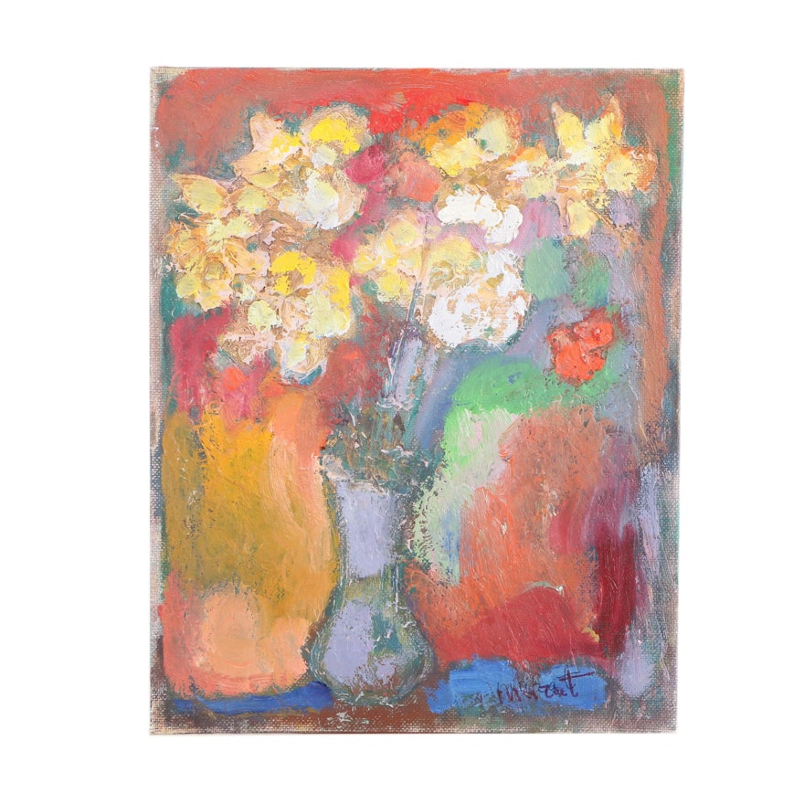 Murat Kaboulov Oil Painting on Canvas Board "Daffodils"