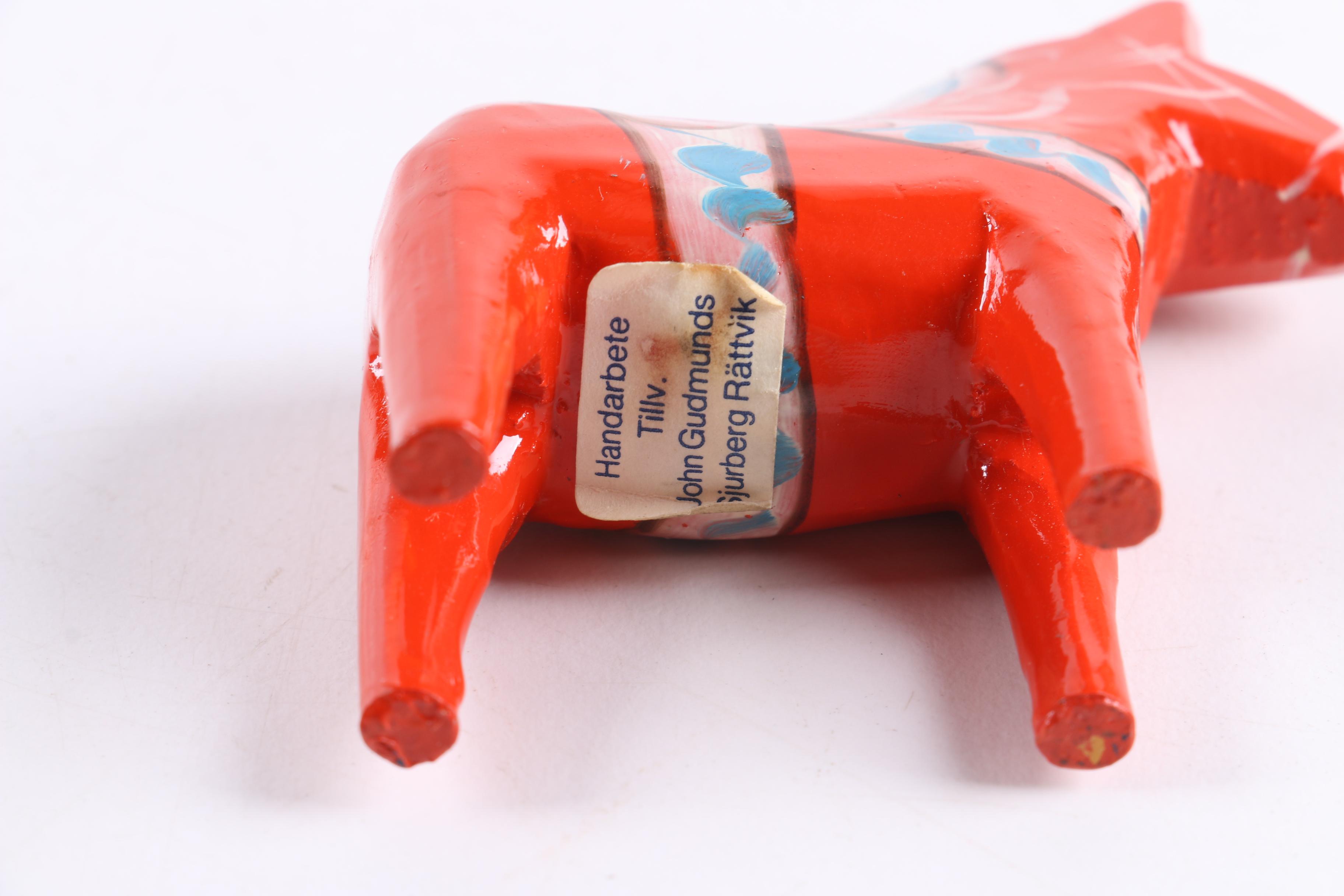 Four and Two Red "John Gudmunds" Dala Horses