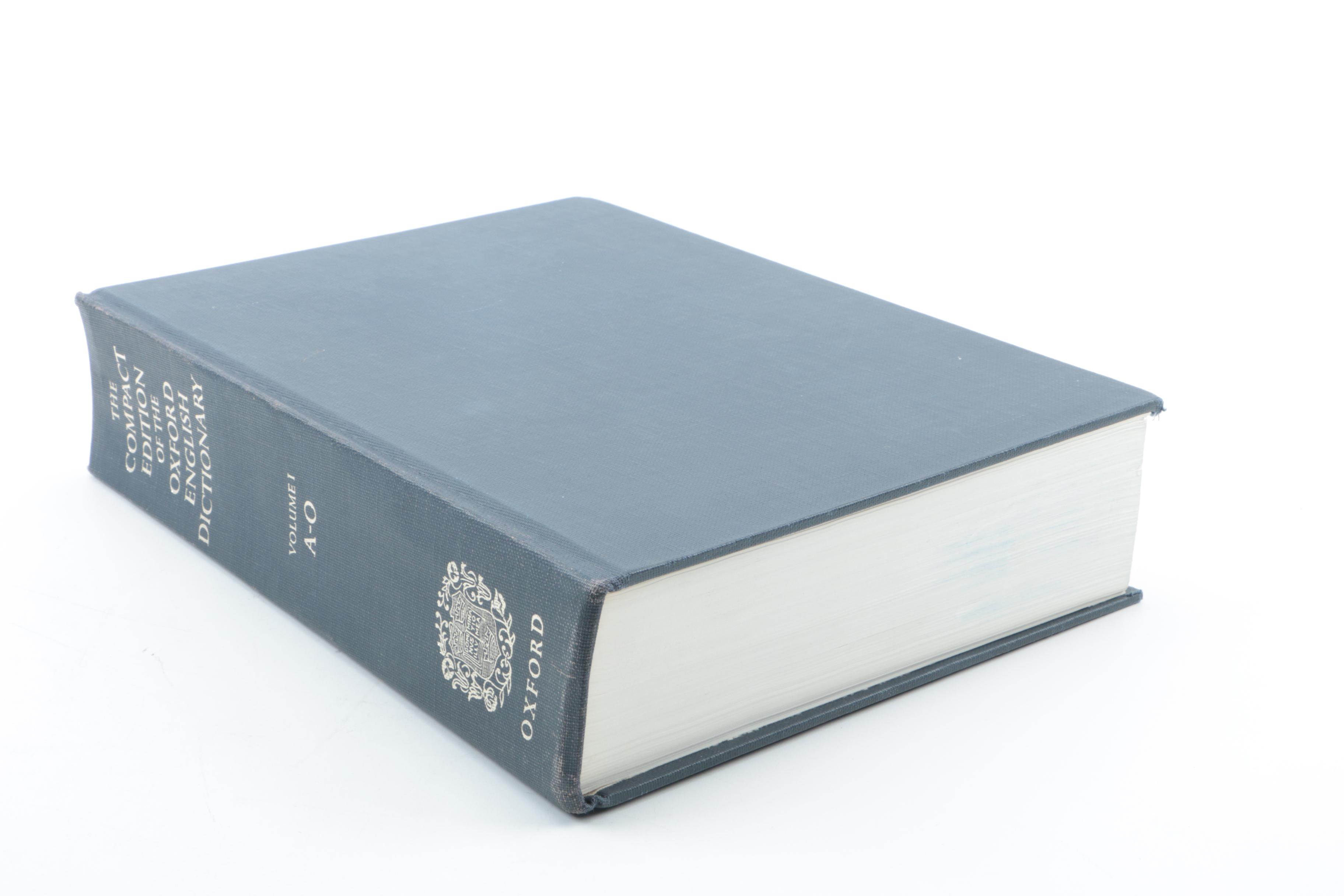 1971 "Compact Edition of the Oxford English Dictionary" Box Set with Magnifier