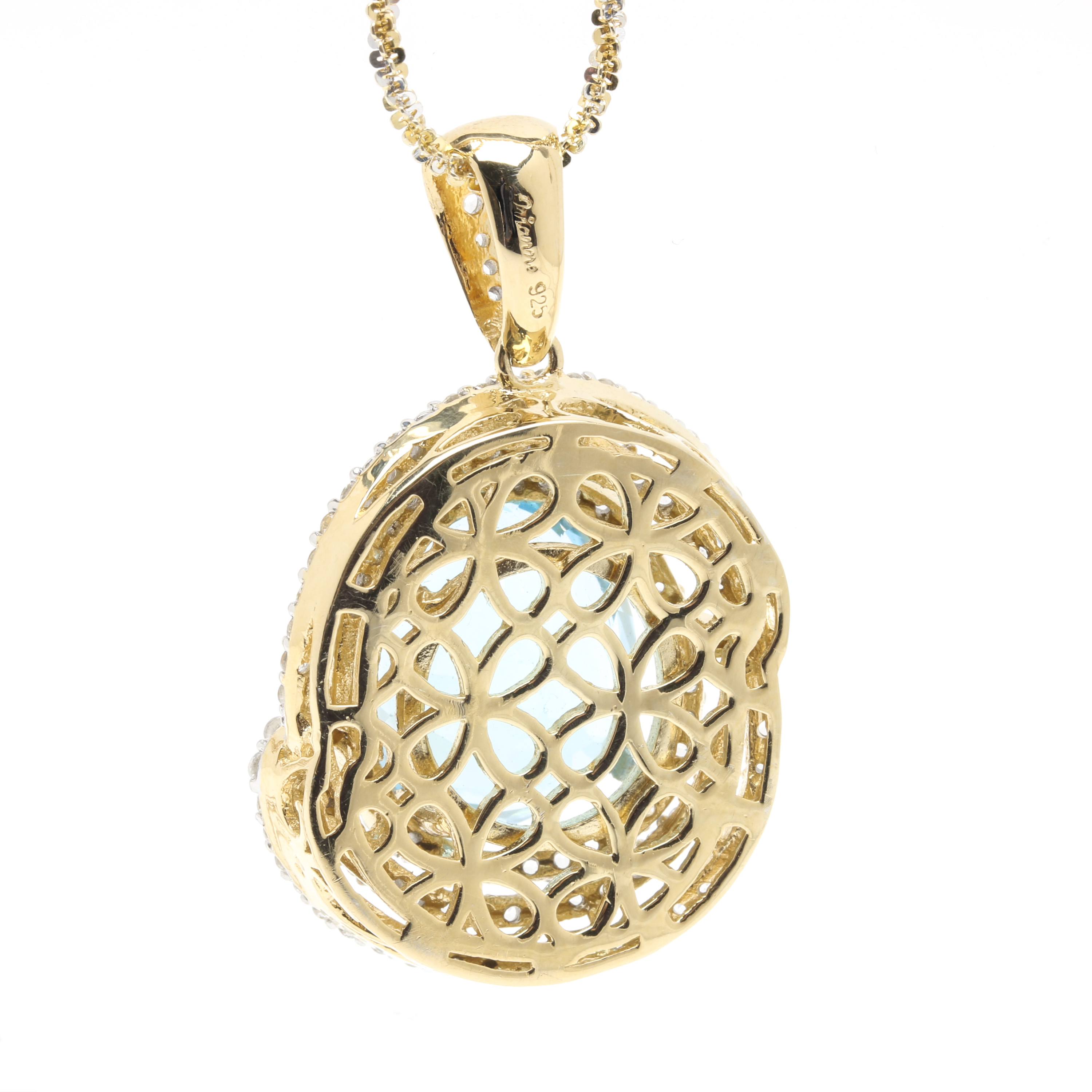 Gold Wash on Sterling Silver Topaz, Jadeite and White Sapphire Necklaces