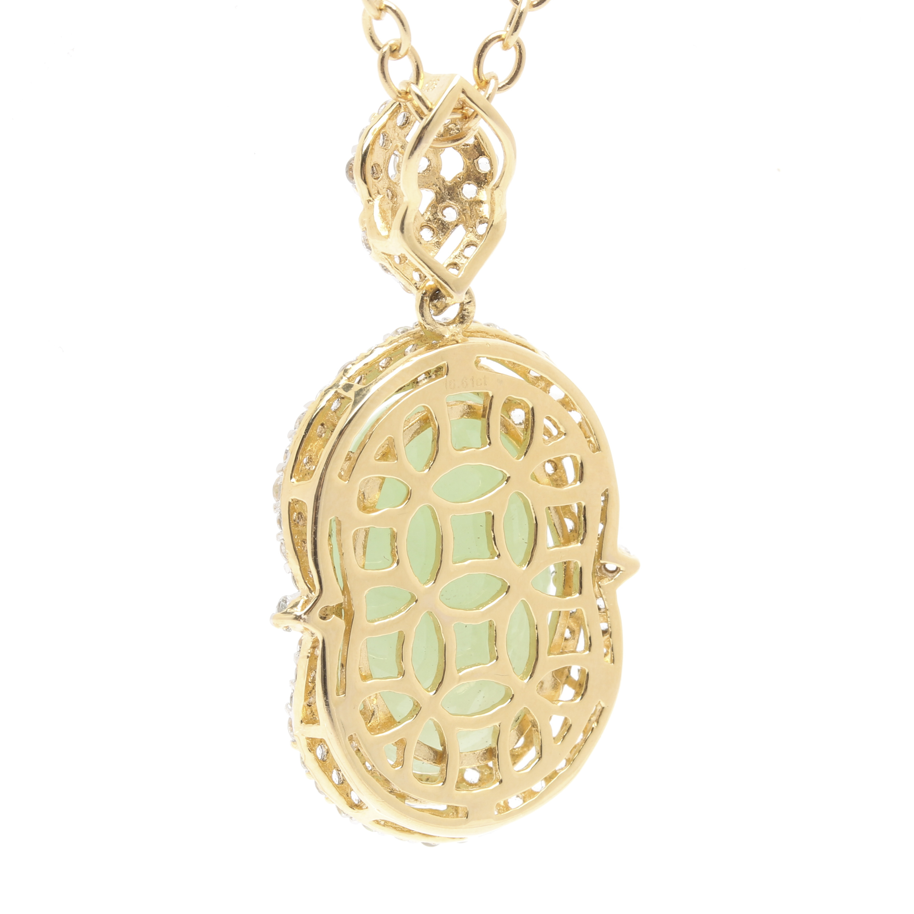 Gold Wash on Sterling Silver Topaz, Jadeite and White Sapphire Necklaces