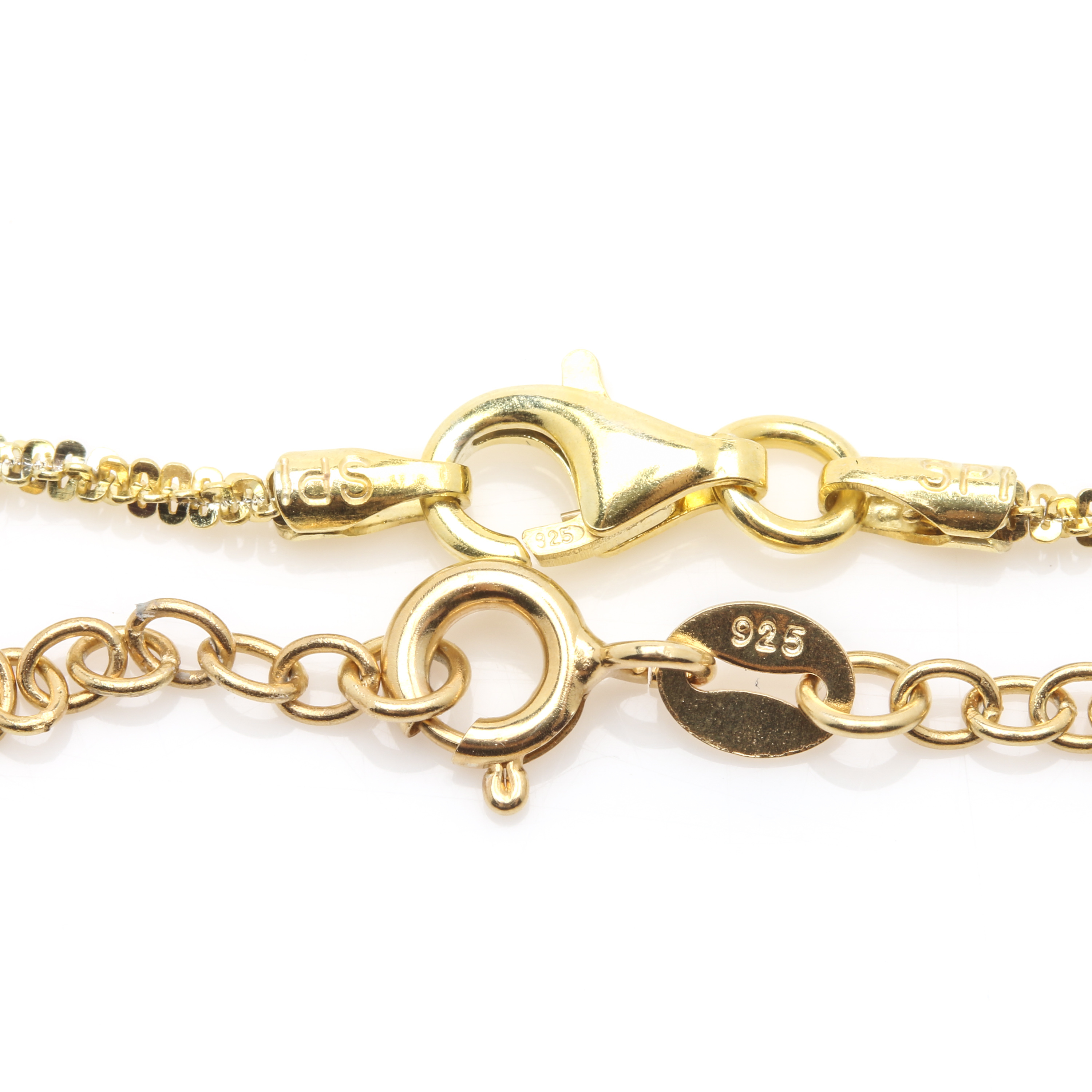 Gold Wash on Sterling Silver Topaz, Jadeite and White Sapphire Necklaces