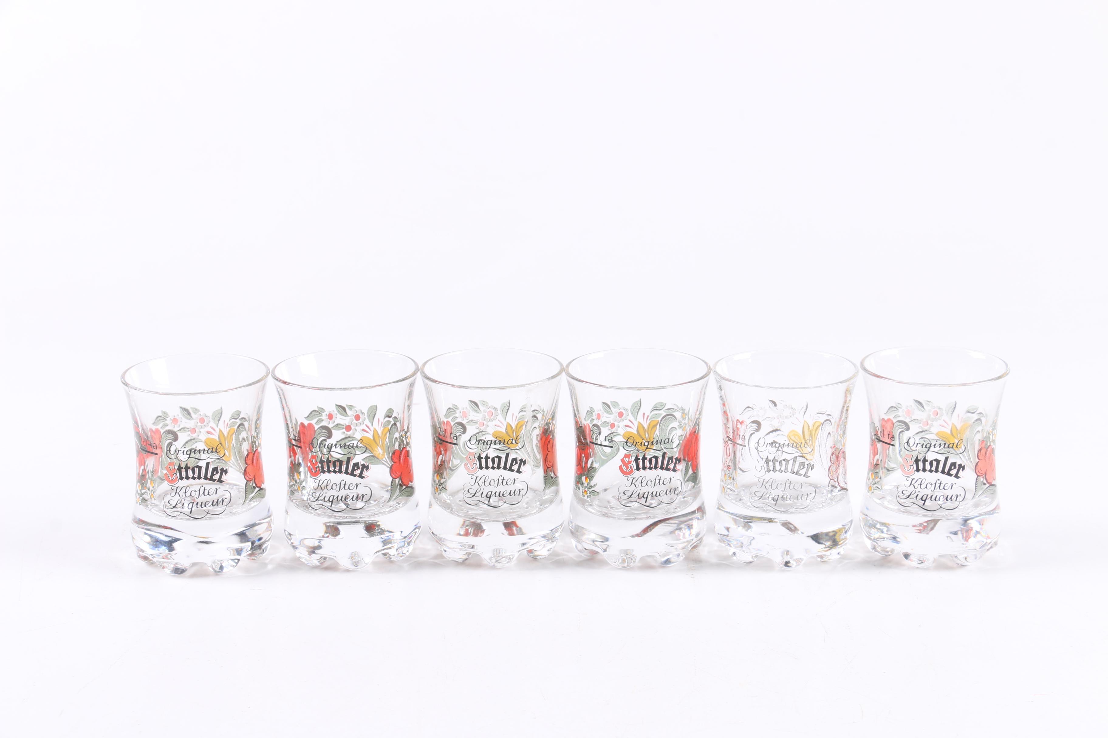 Collection of Original Ettaler Kloster Liqueur Glasses