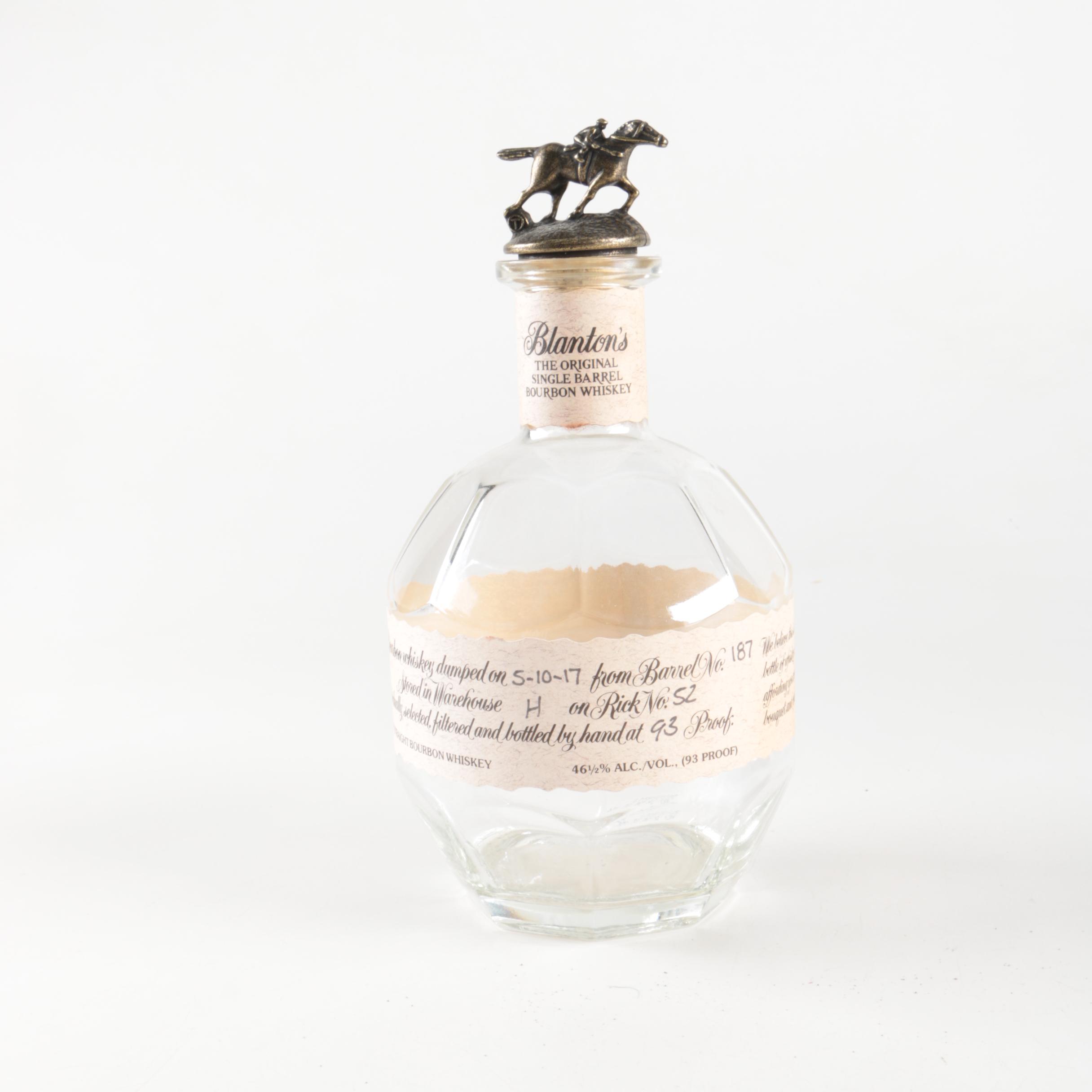 Blanton's Glass Bourbon Bottles