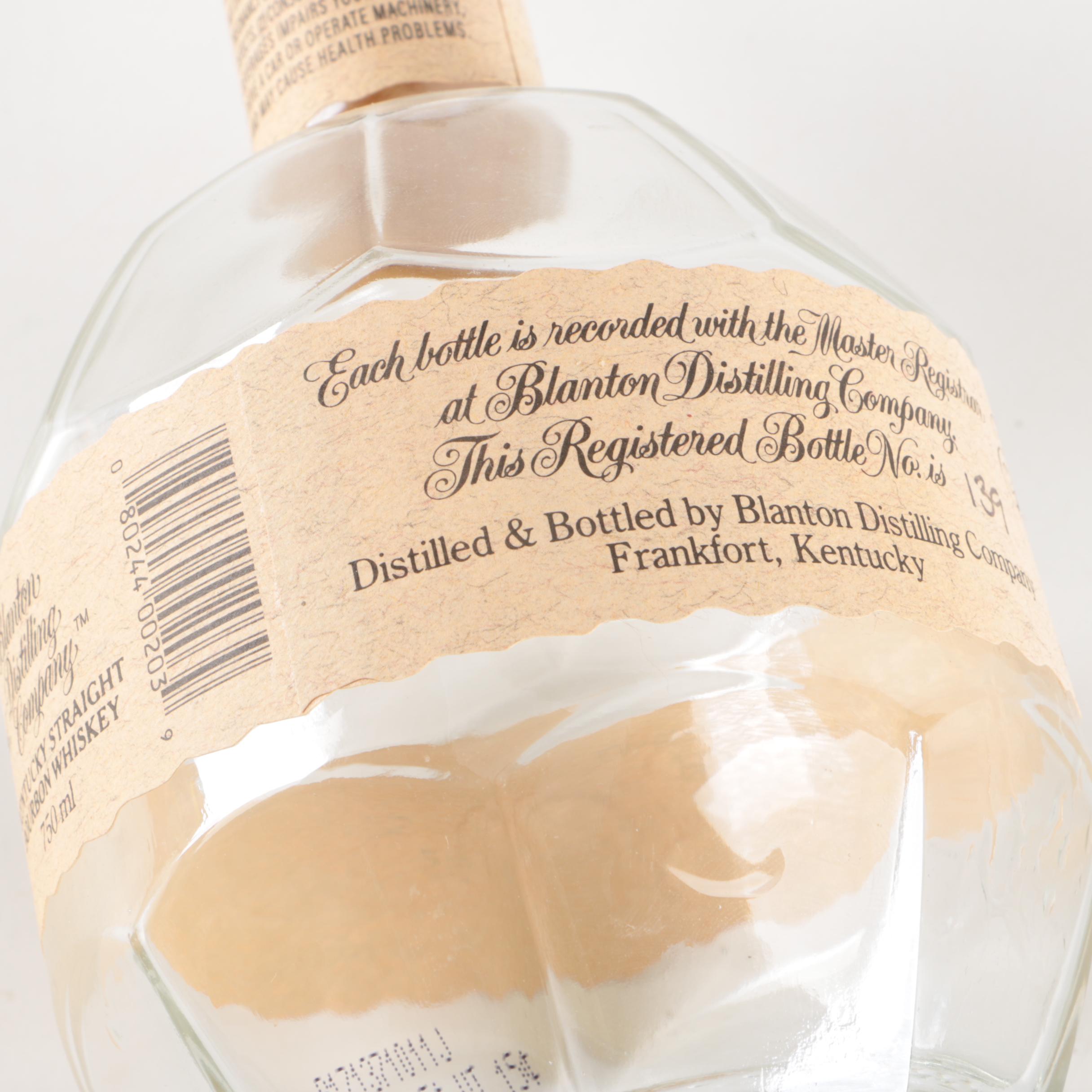 Blanton's Glass Bourbon Bottles