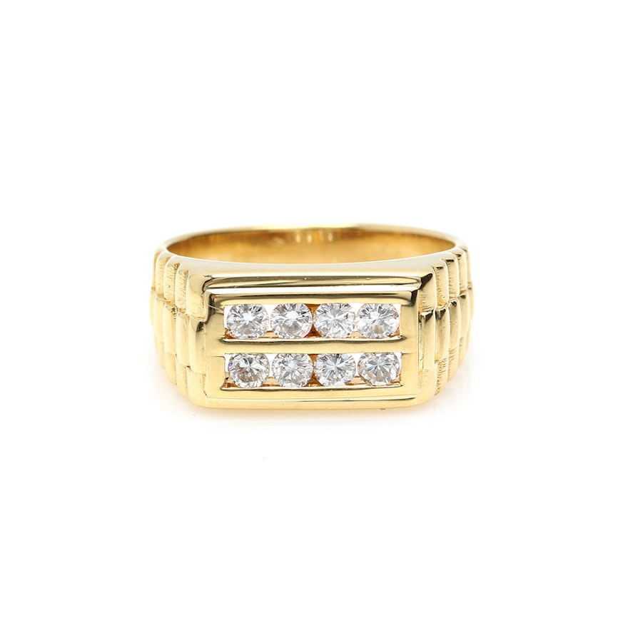 18K Yellow Gold Diamond Ring