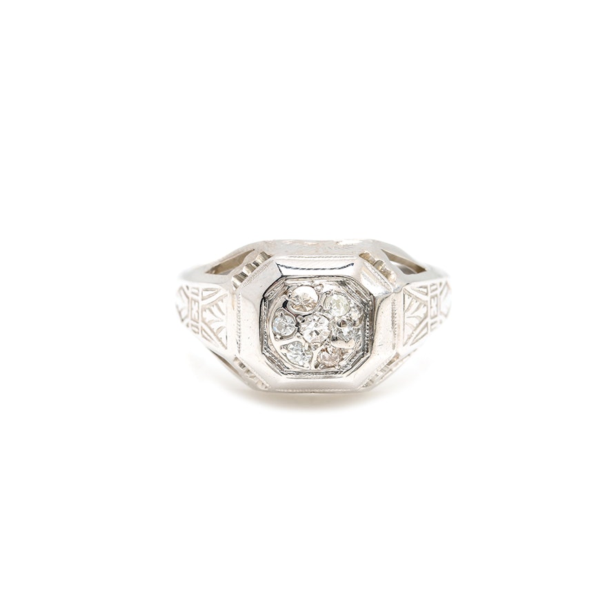 18K White Gold Diamond Ring