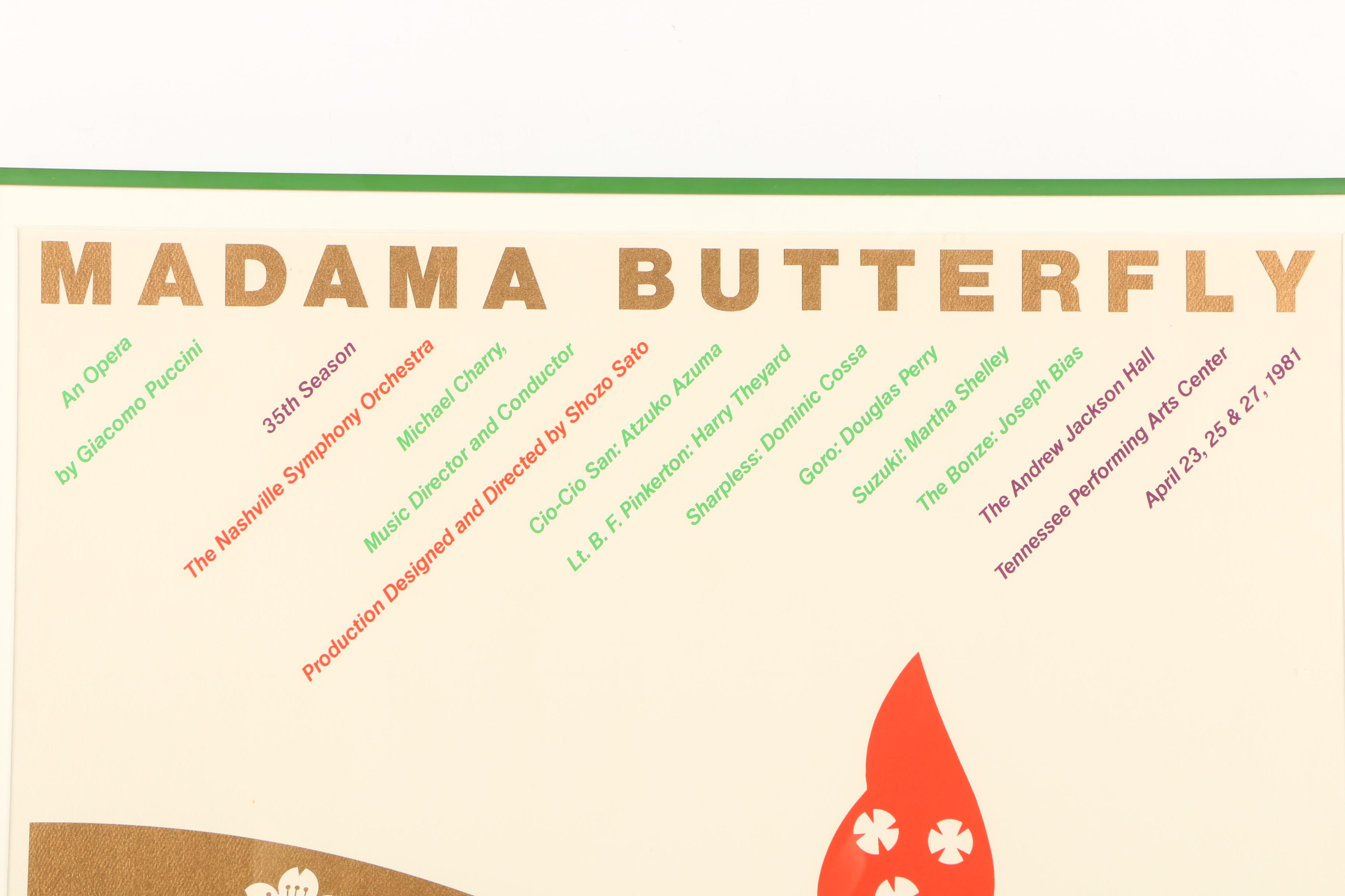 Carl Regehr Serigraph Promotional Poster for "Madama Butterfly"