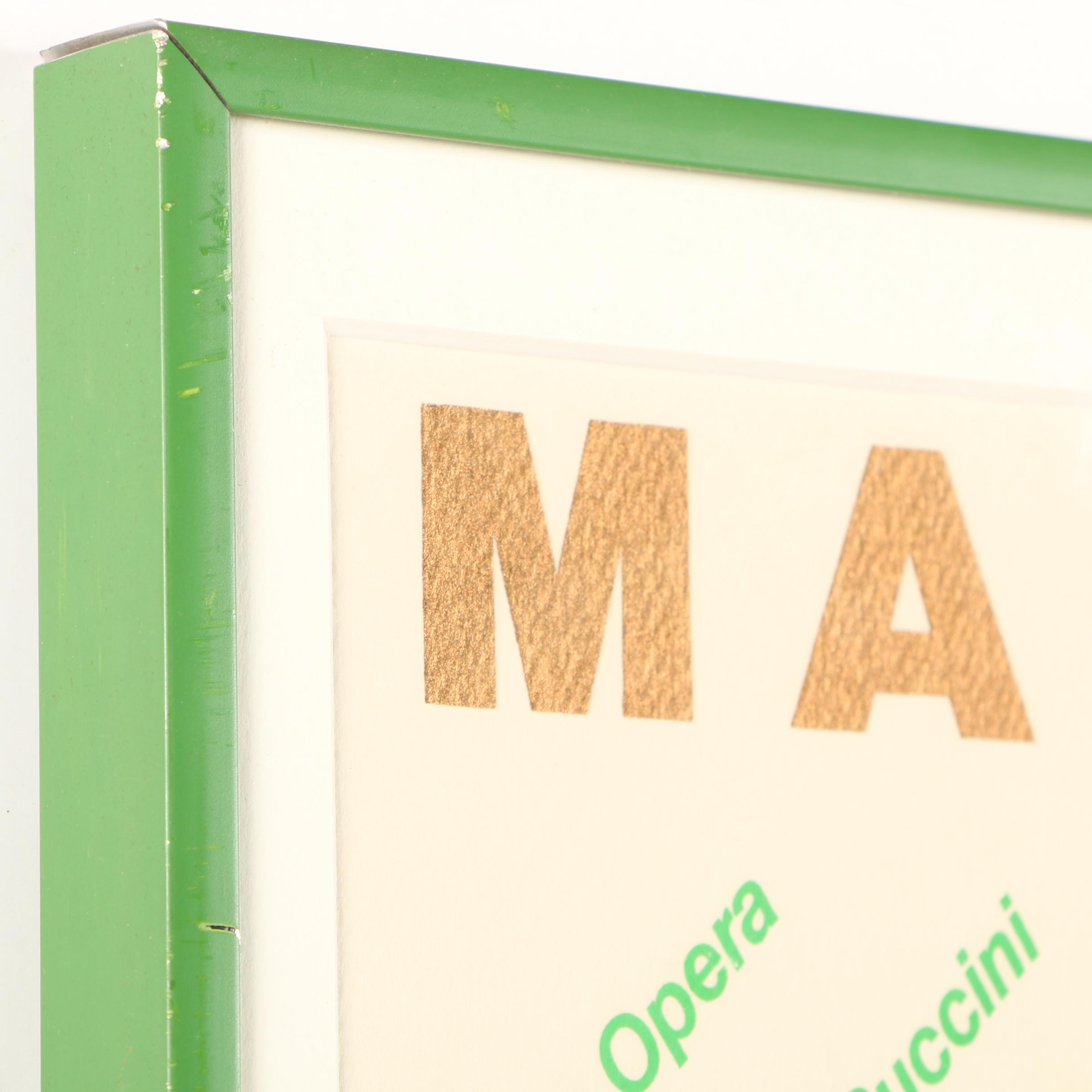 Carl Regehr Serigraph Promotional Poster for "Madama Butterfly"