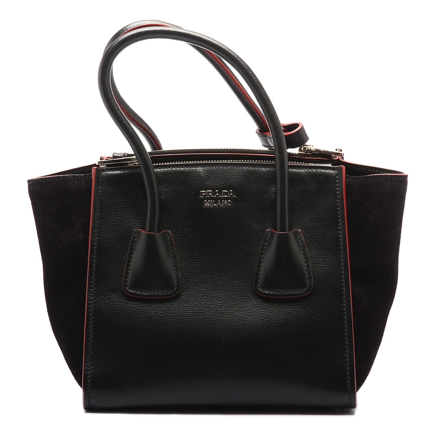 Prada Glace Twin Pocket Leather Handbag