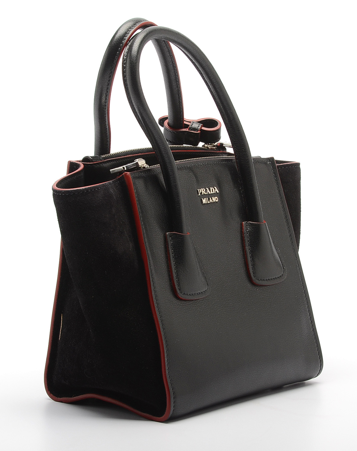 Prada Glace Twin Pocket Leather Handbag