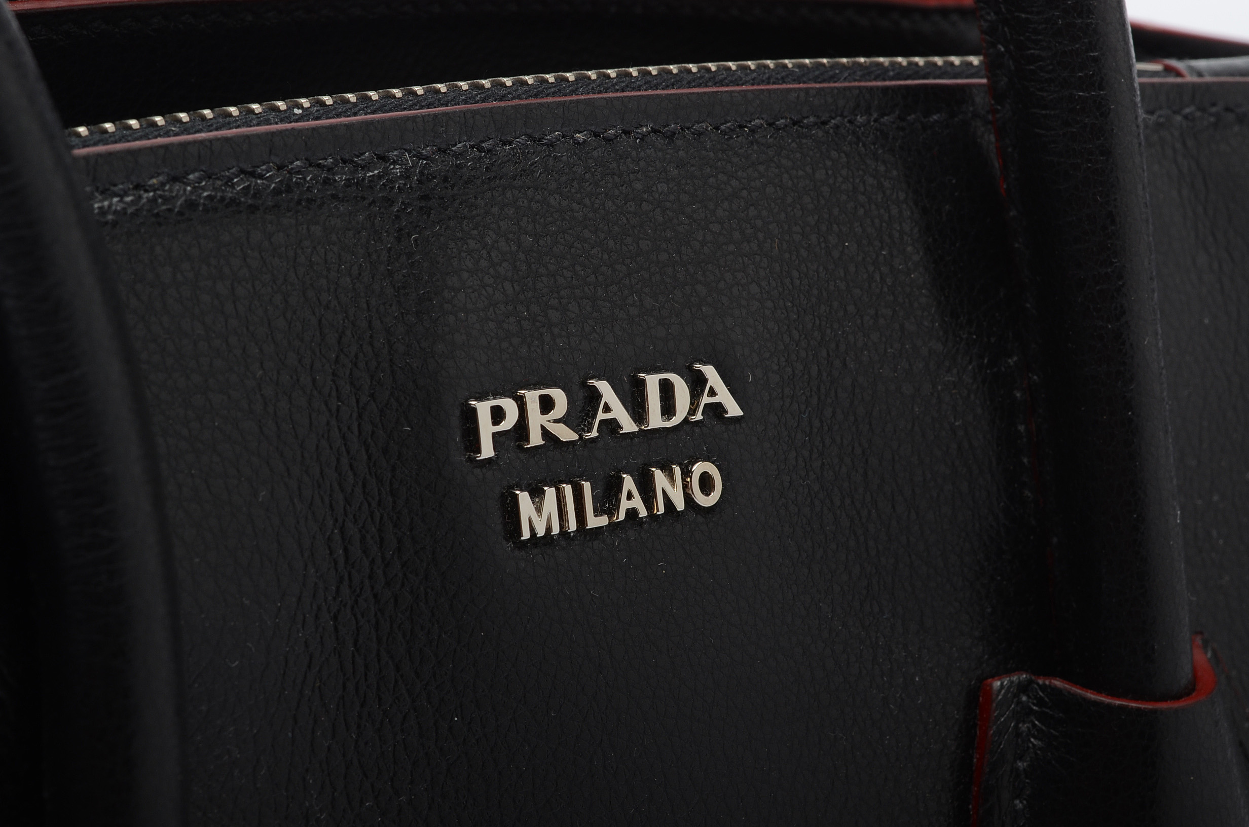 Prada Glace Twin Pocket Leather Handbag
