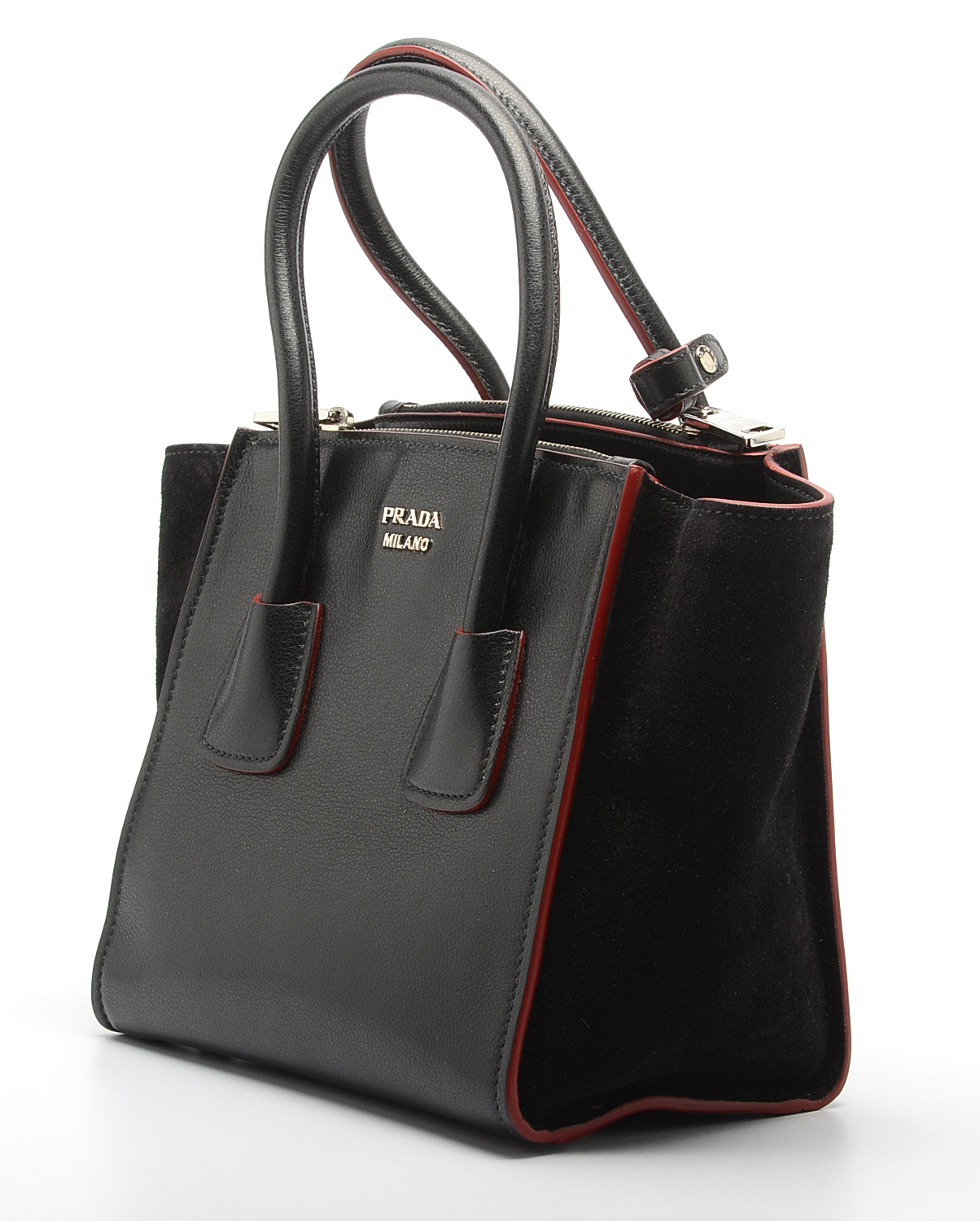 Prada Glace Twin Pocket Leather Handbag