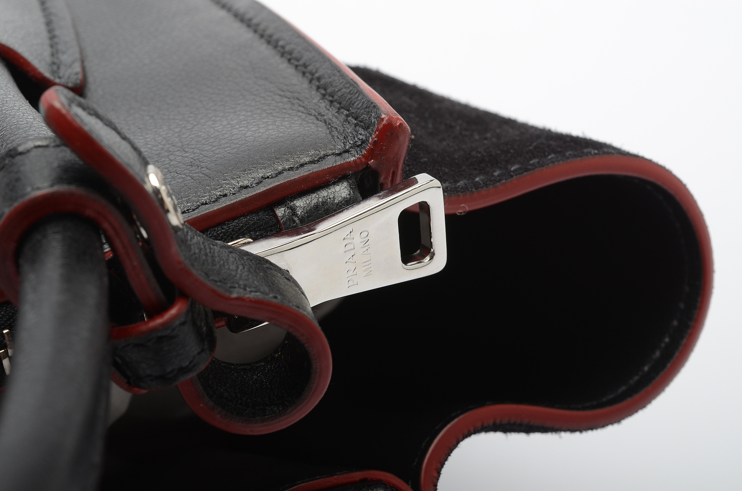 Prada Glace Twin Pocket Leather Handbag