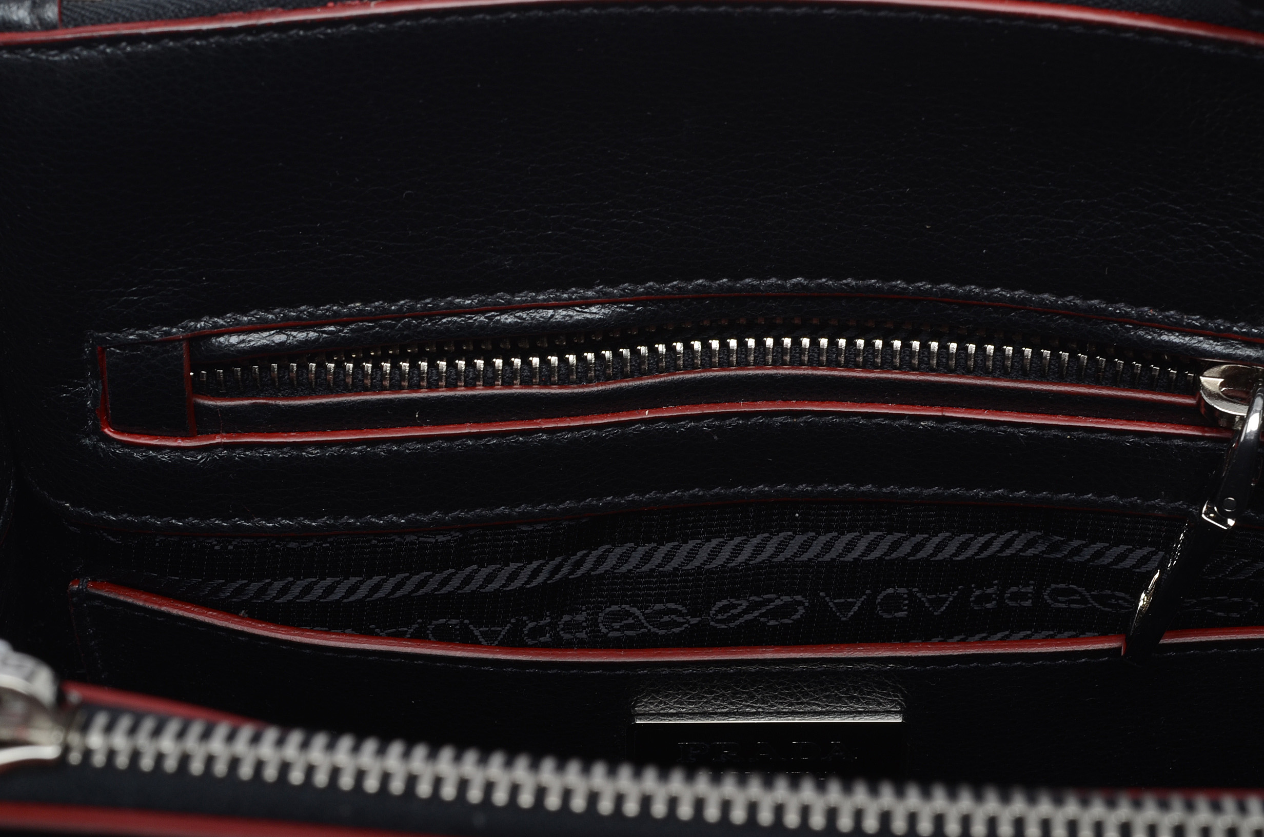 Prada Glace Twin Pocket Leather Handbag