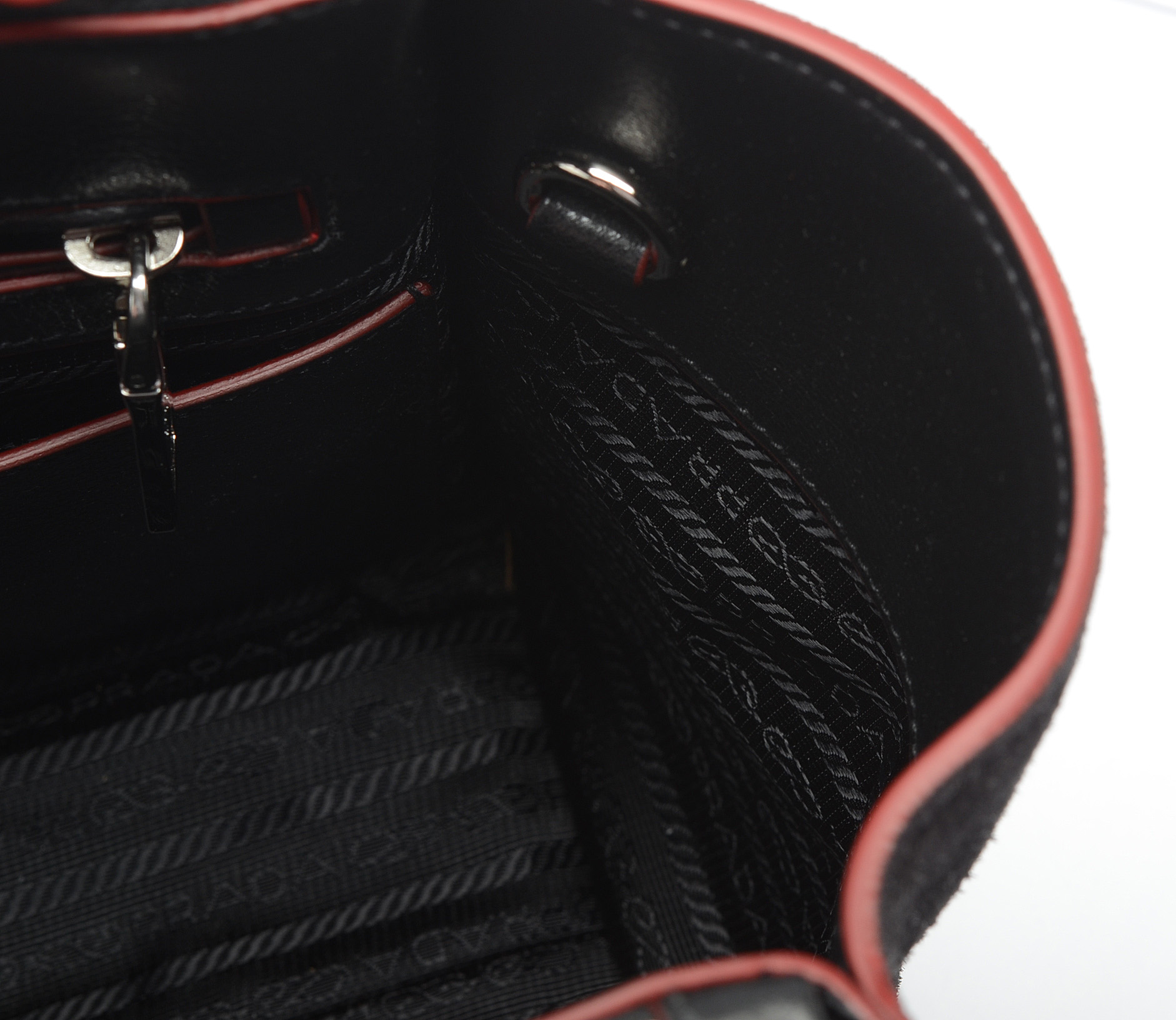 Prada Glace Twin Pocket Leather Handbag