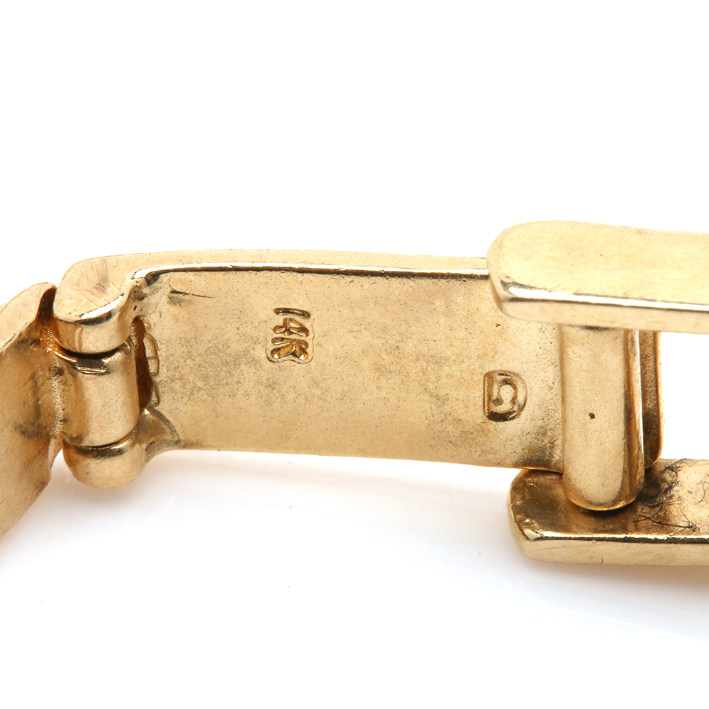 14K Yellow Gold Multi-Gemstone Fancy Link Bracelet