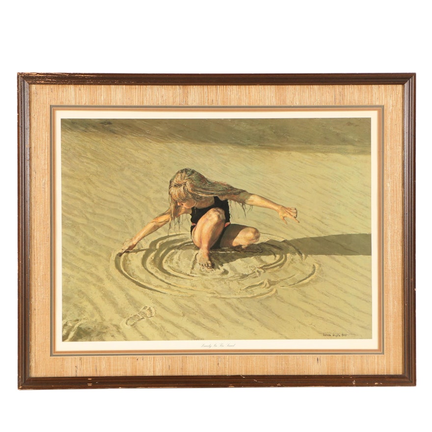 Lunda Hoyle Gill Limited Edition Offset Lithograph "Lundy in the Sand"