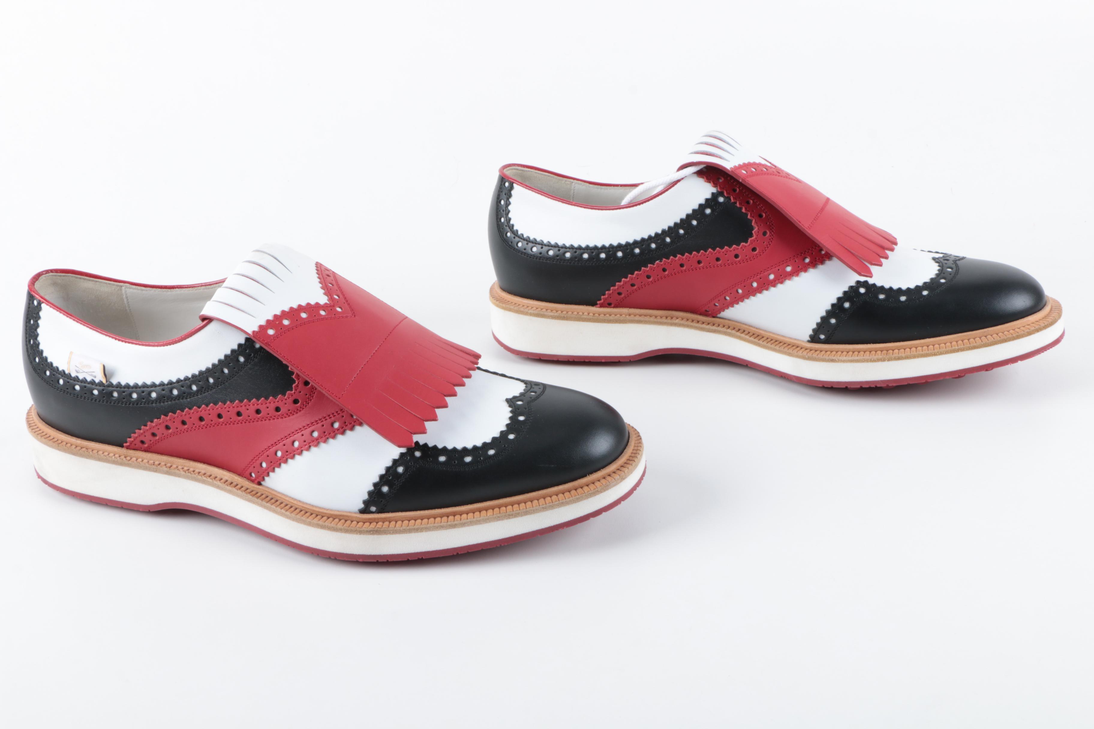 Men's Gucci Color Block Wingtip Golf Shoes