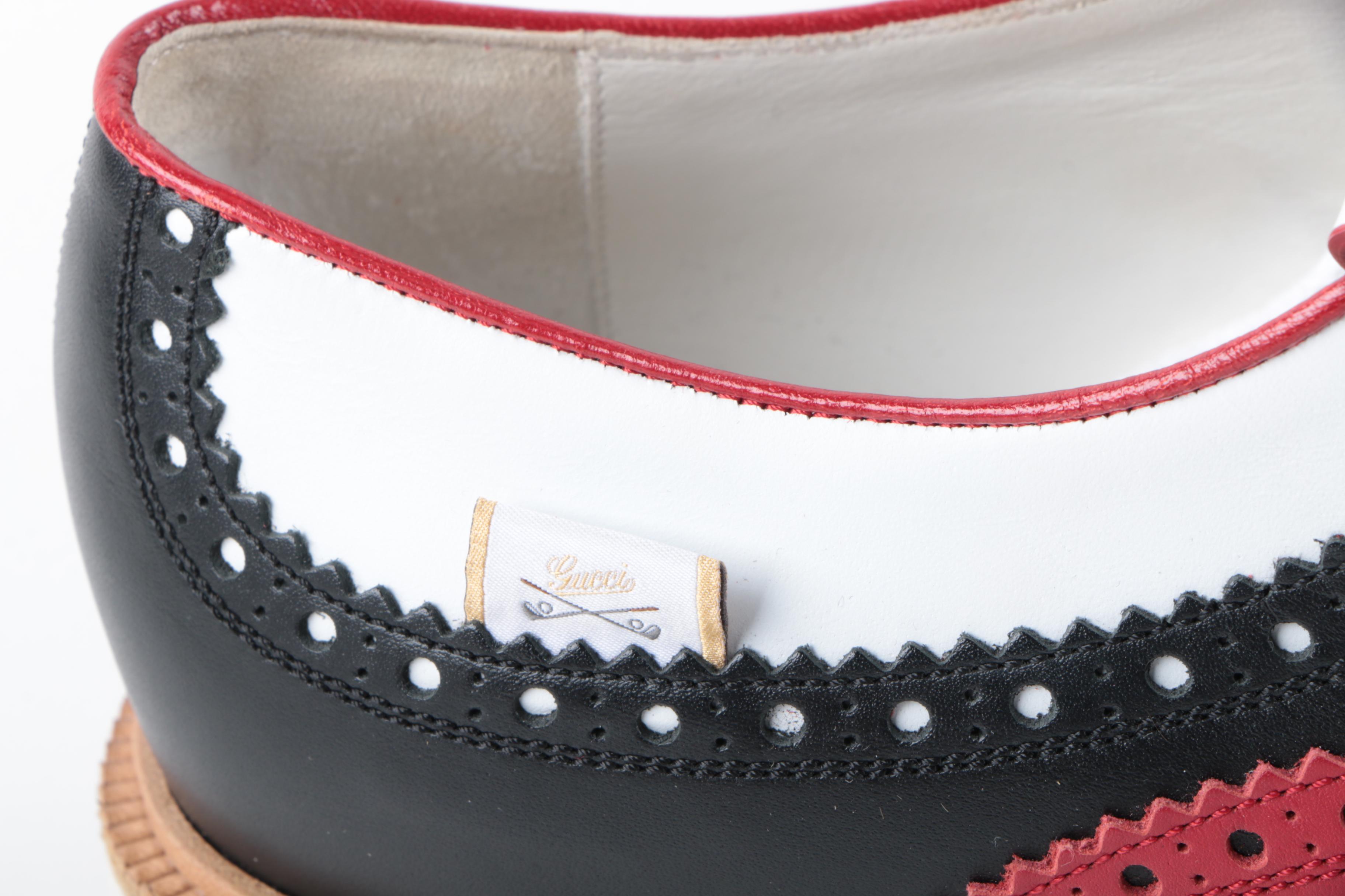 Men's Gucci Color Block Wingtip Golf Shoes