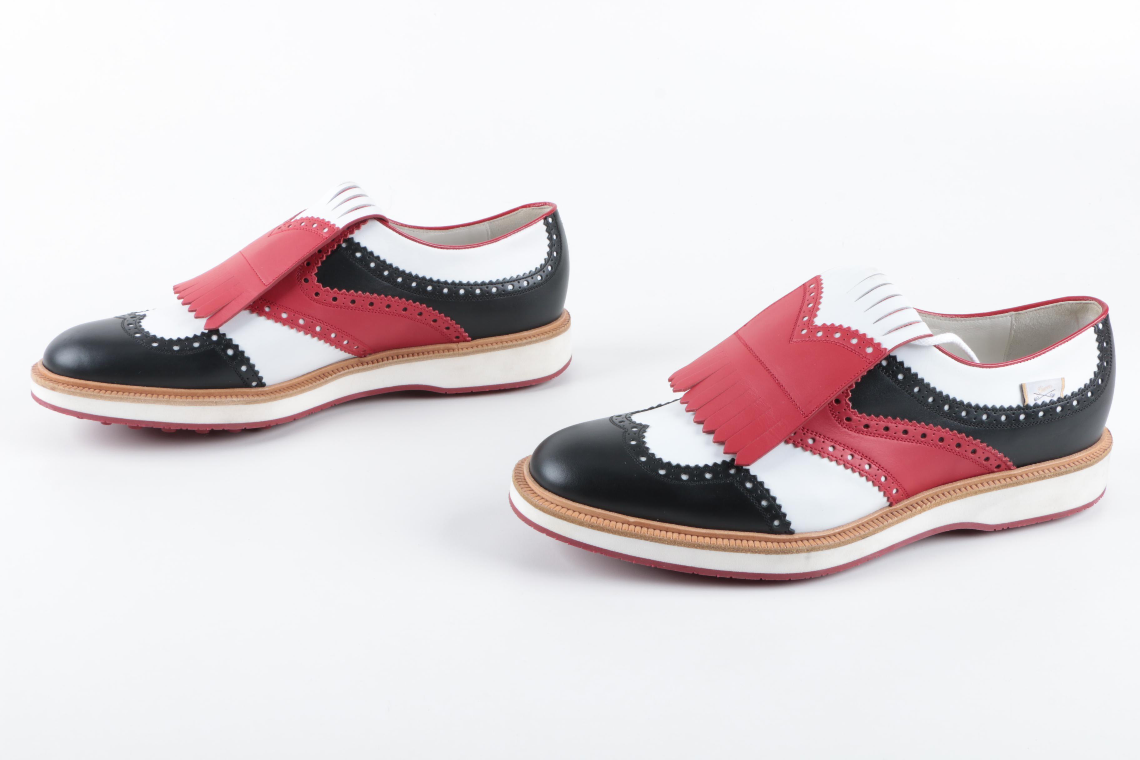 Men's Gucci Color Block Wingtip Golf Shoes