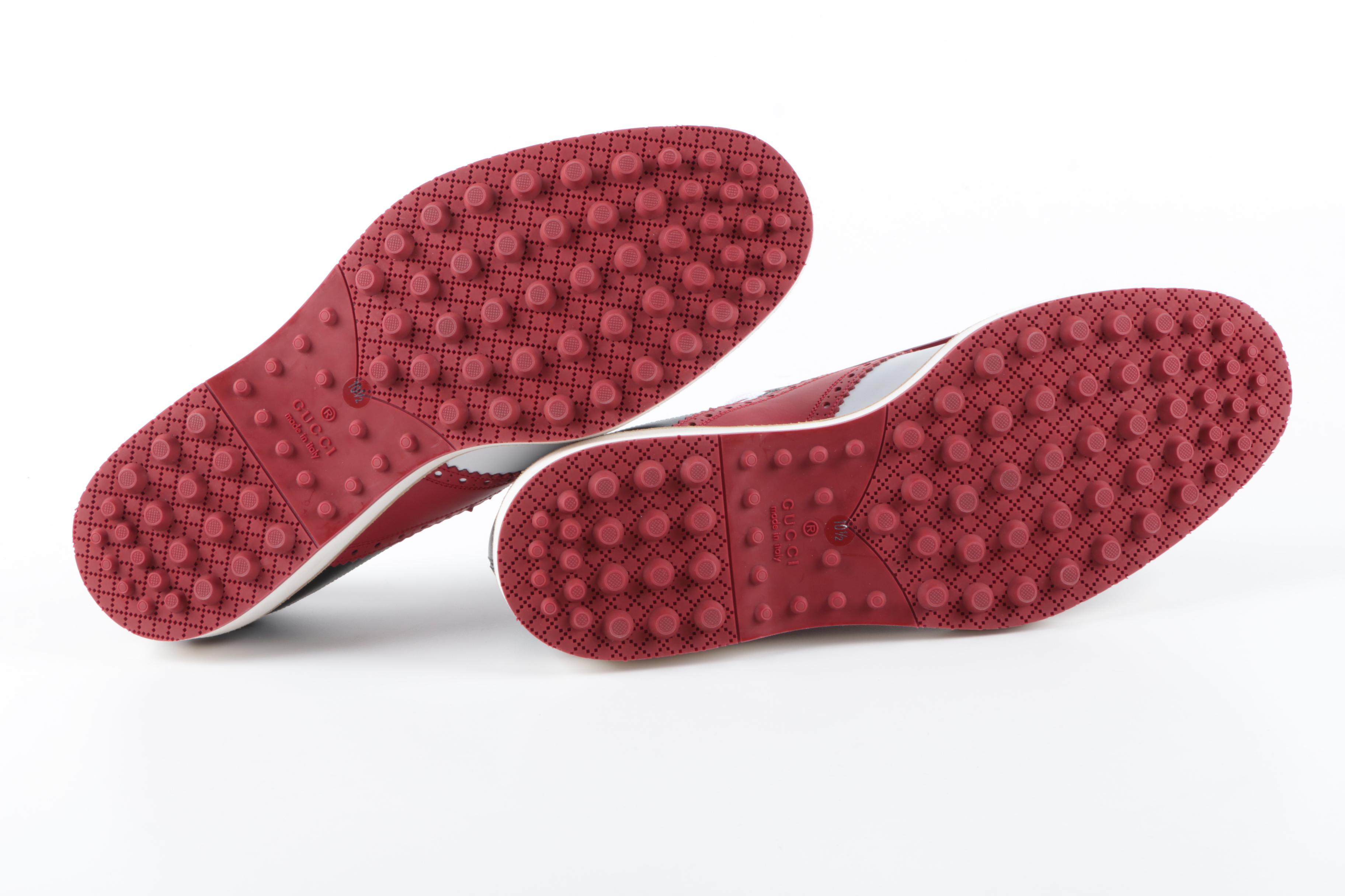 Men's Gucci Color Block Wingtip Golf Shoes