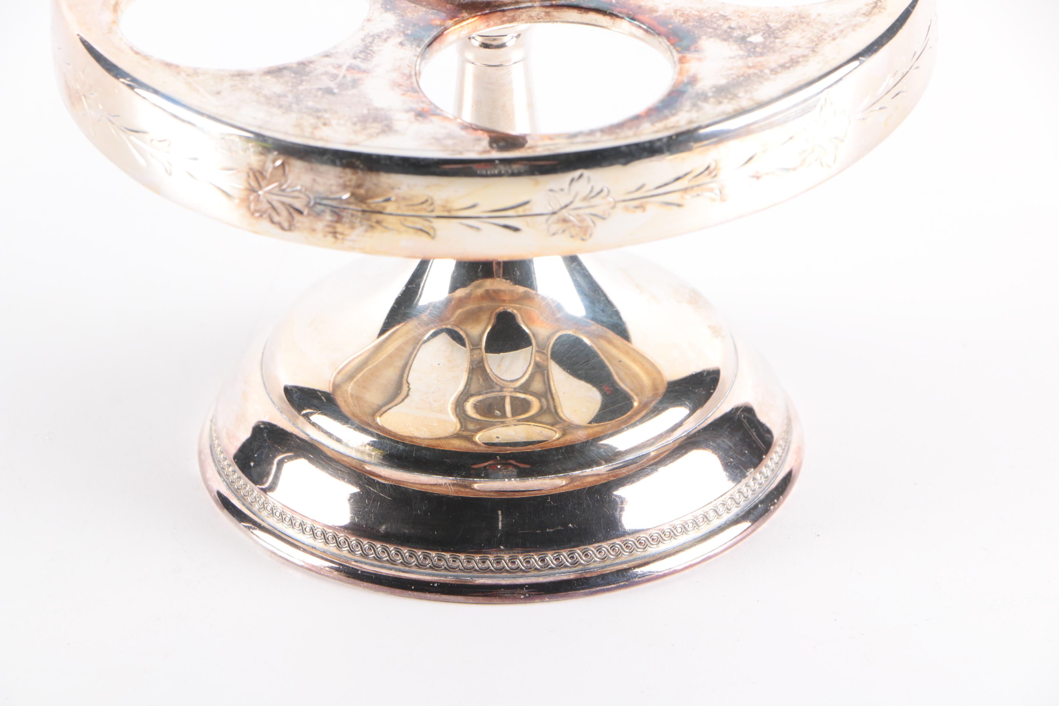 Silver Plate and Glass Cruet Set