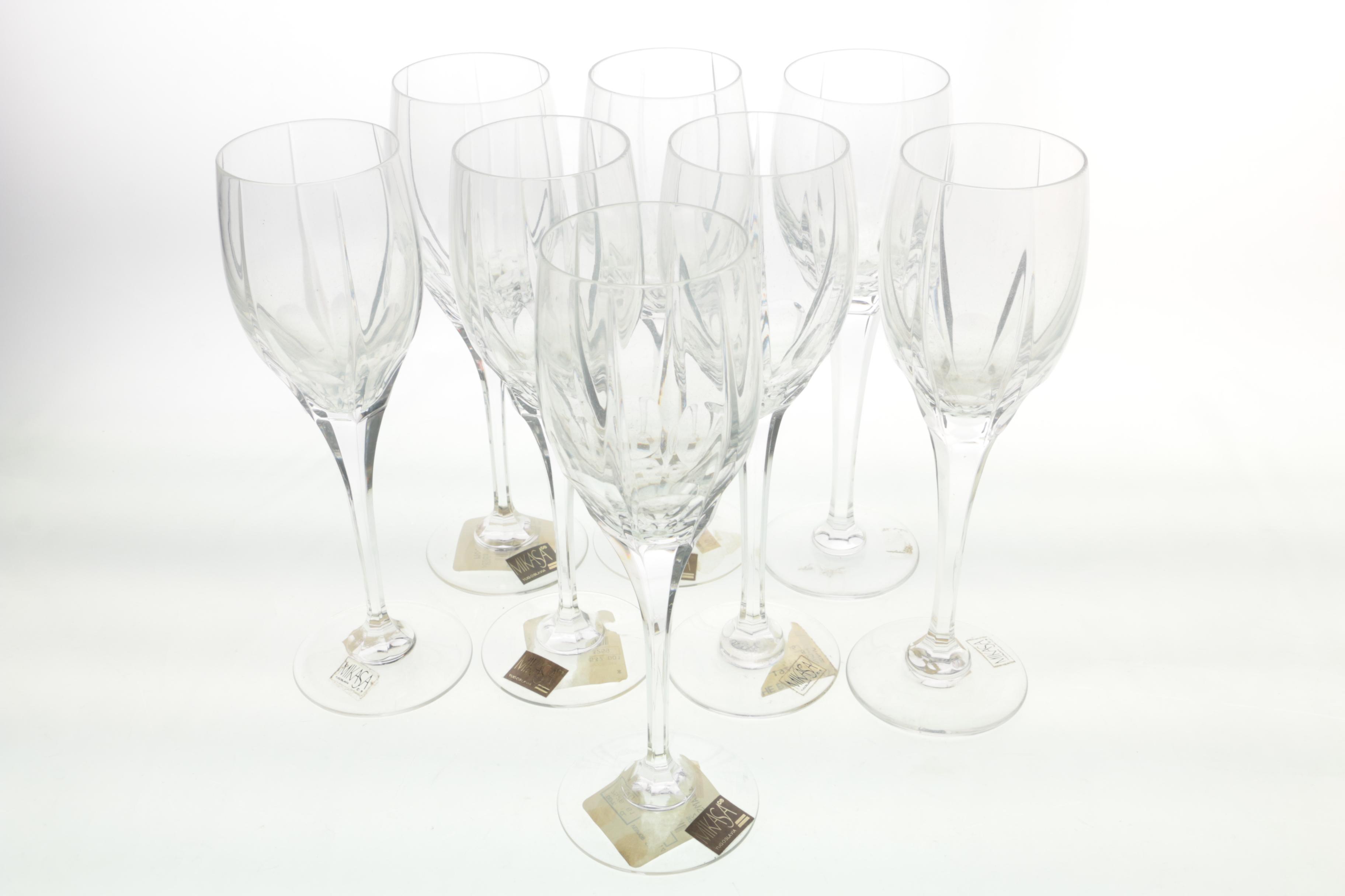 Mikasa Crystal White Wine Glasses