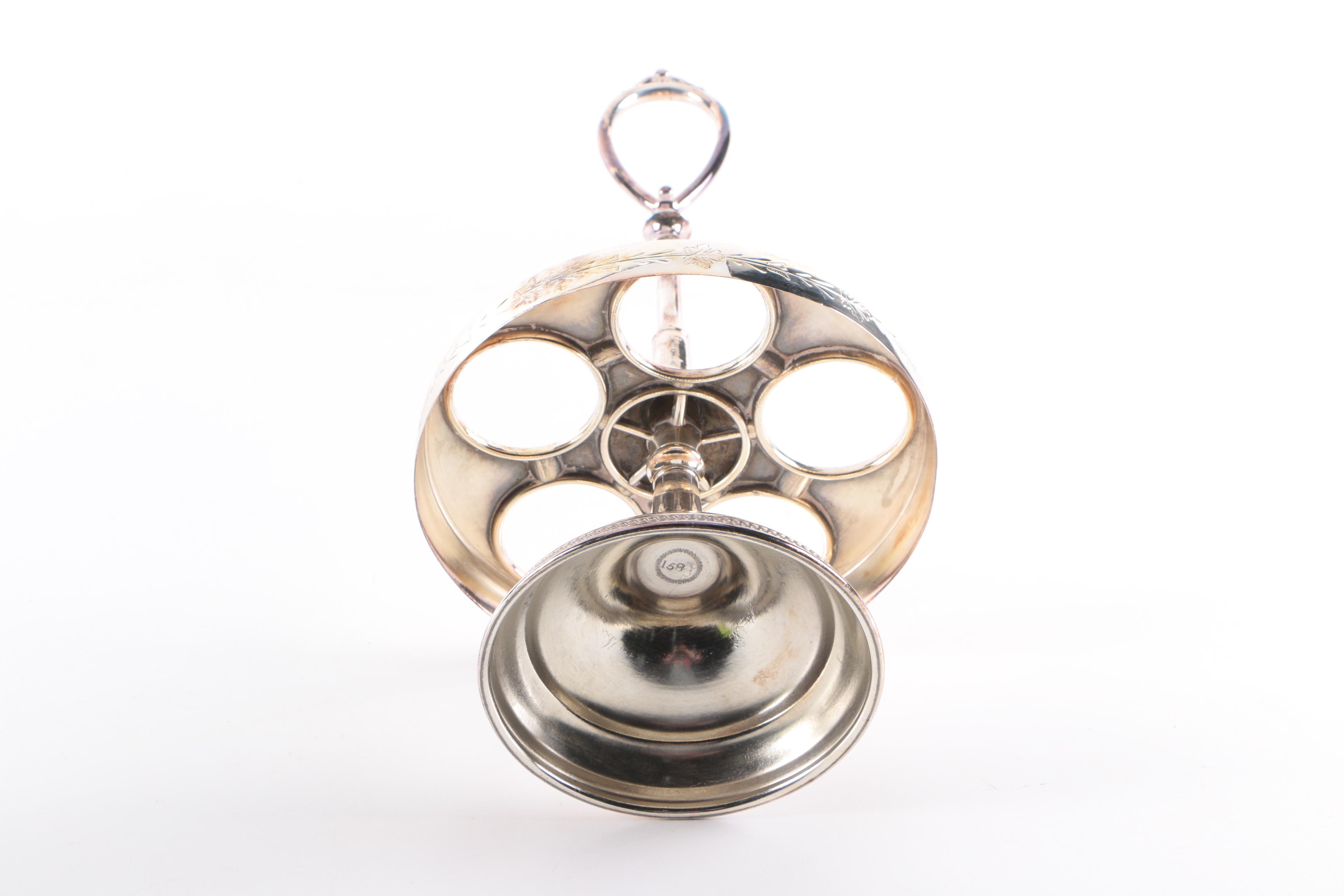 Silver Plate and Glass Cruet Set