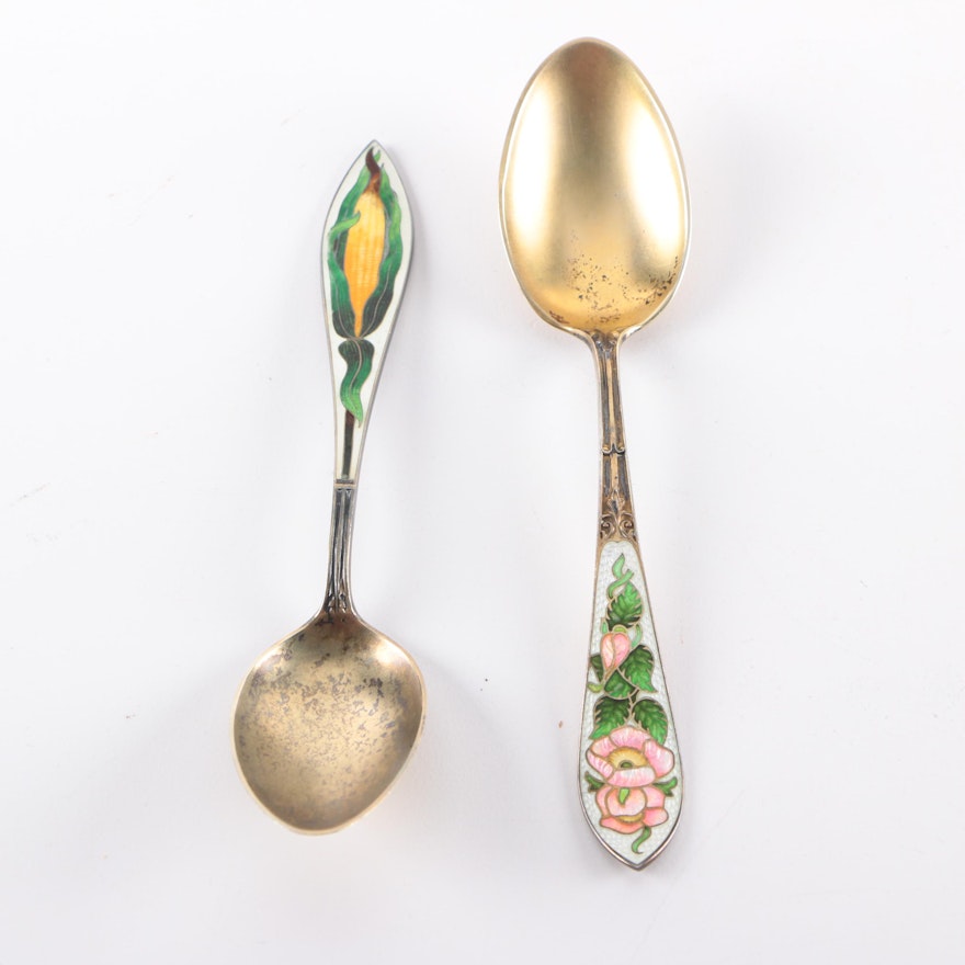 Watson Company Sterling Silver and Enamel Spoons