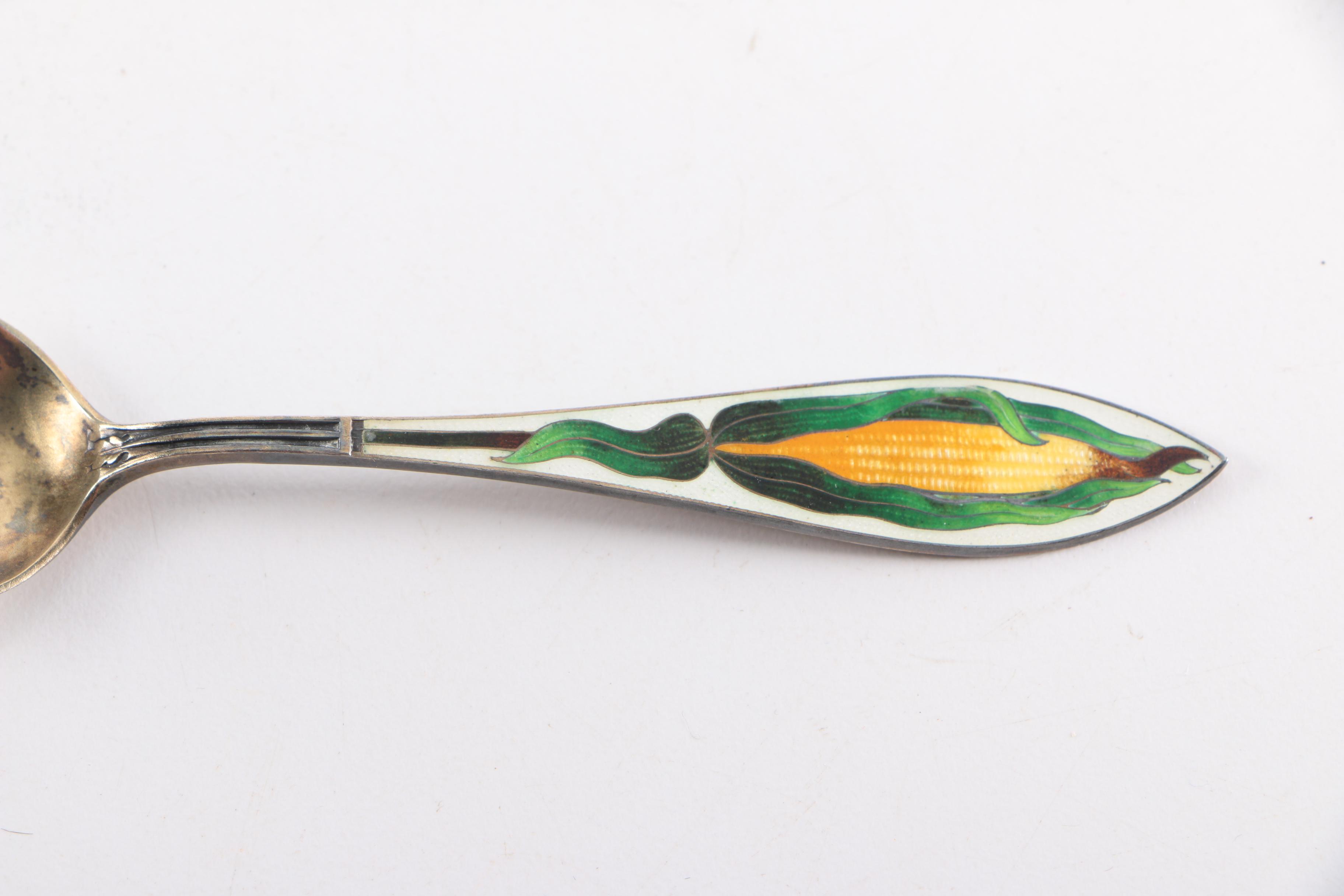 Watson Company Sterling Silver and Enamel Spoons
