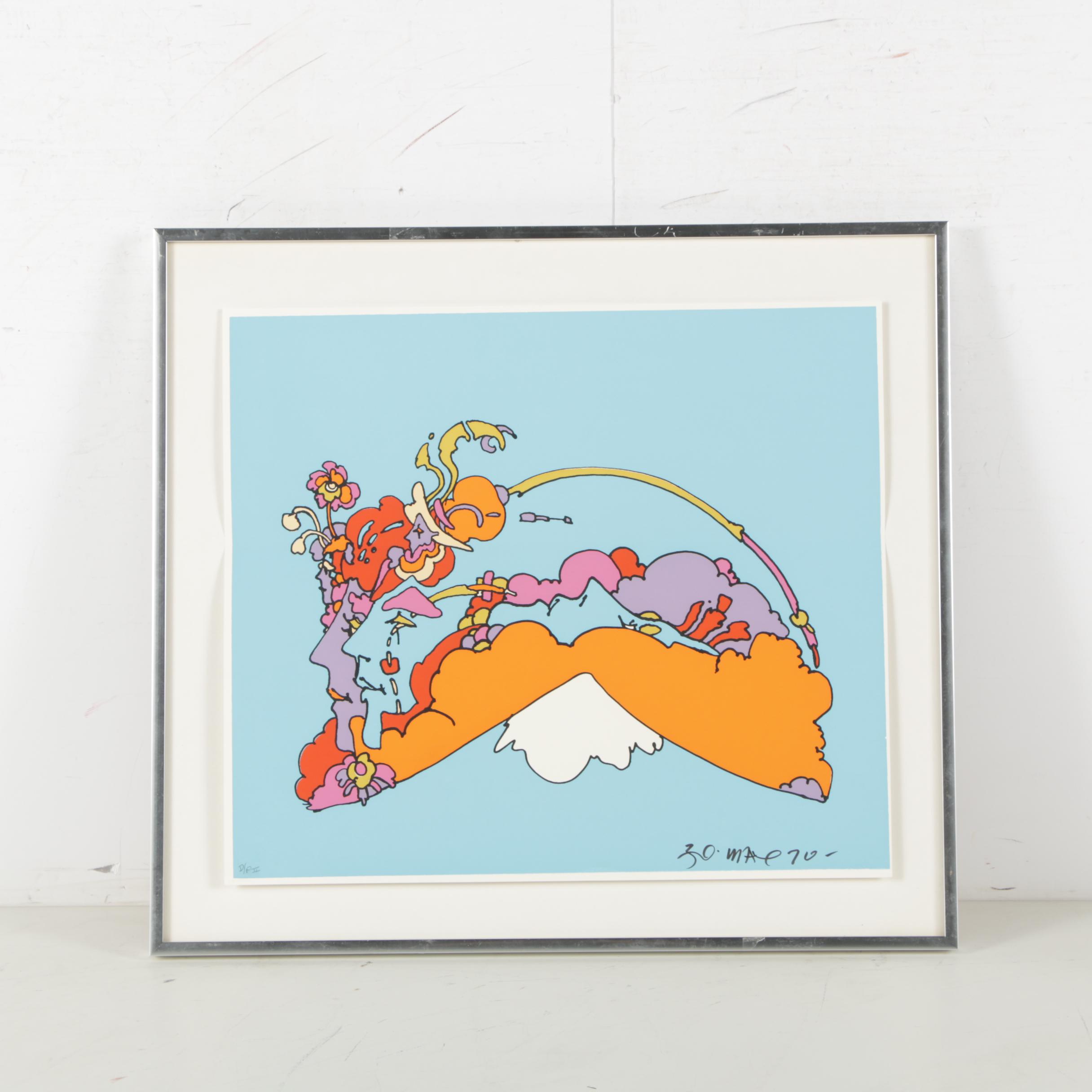 Peter Max 1970 Abstract Serigraph "Infinity Watchers"