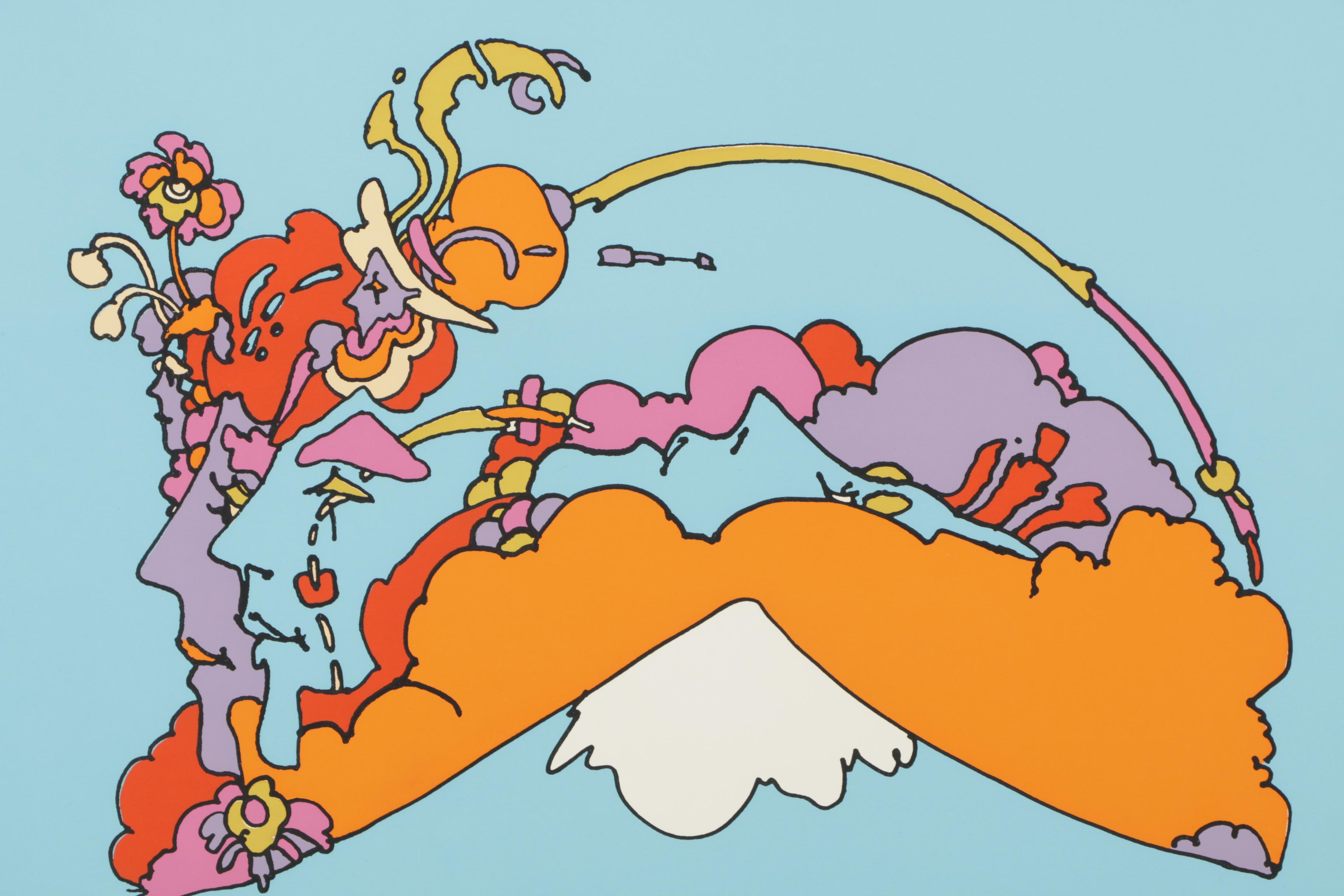 Peter Max 1970 Abstract Serigraph "Infinity Watchers"