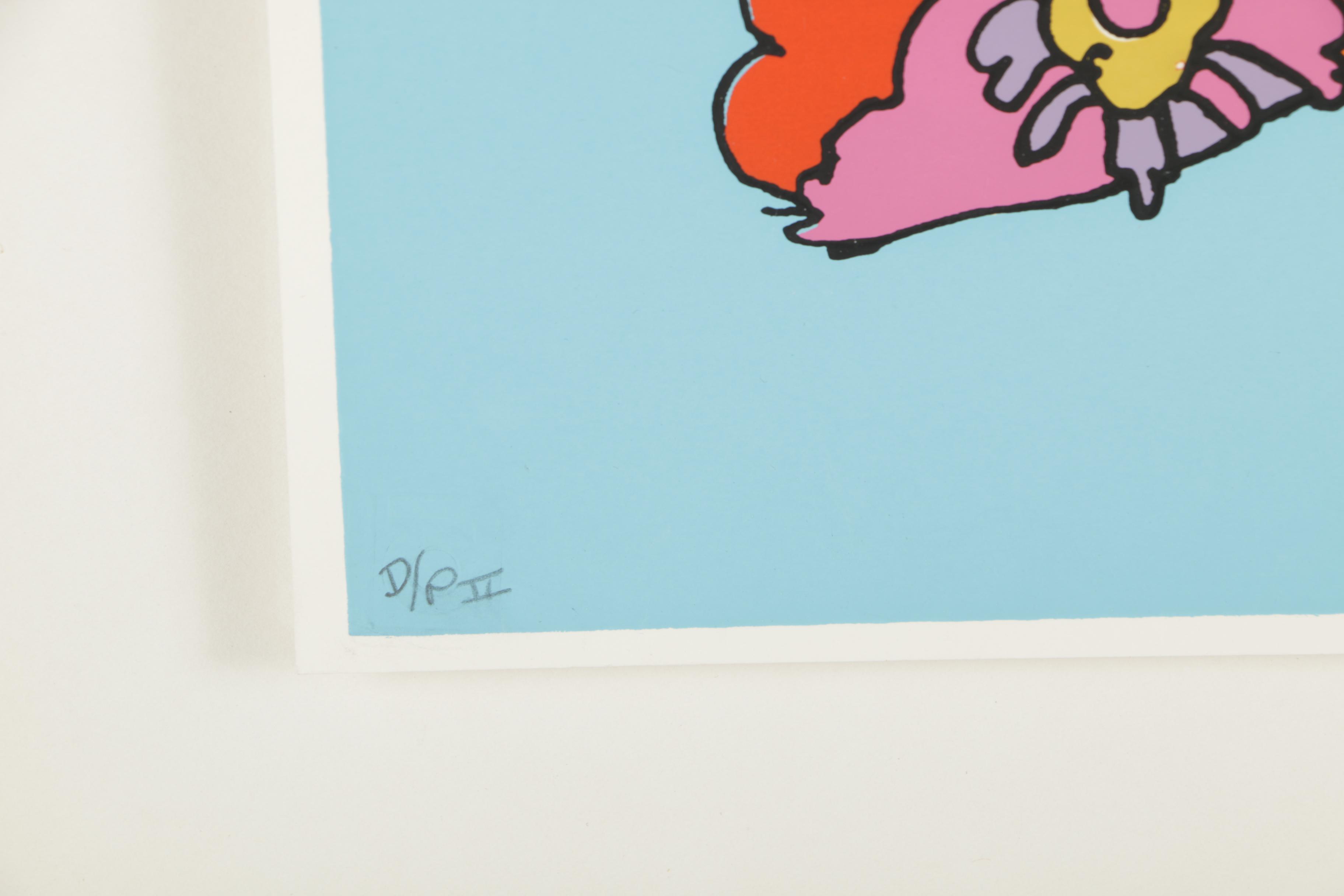 Peter Max 1970 Abstract Serigraph "Infinity Watchers"