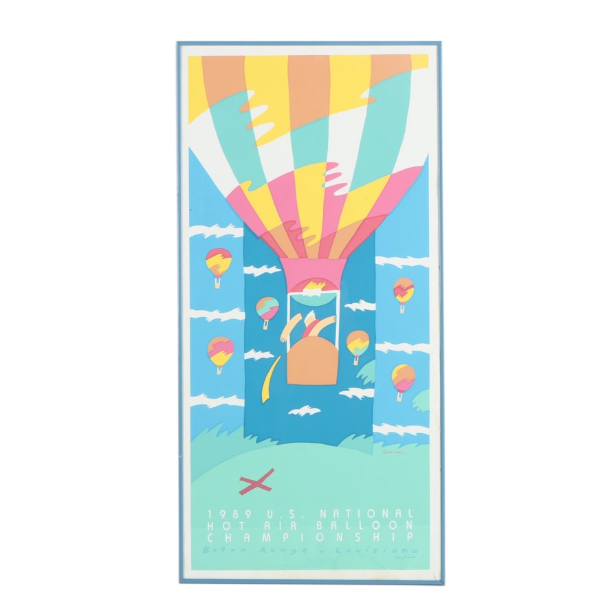 Robert Guthrie Serigraph Poster for 1989 Hot Air Balloon Competition
