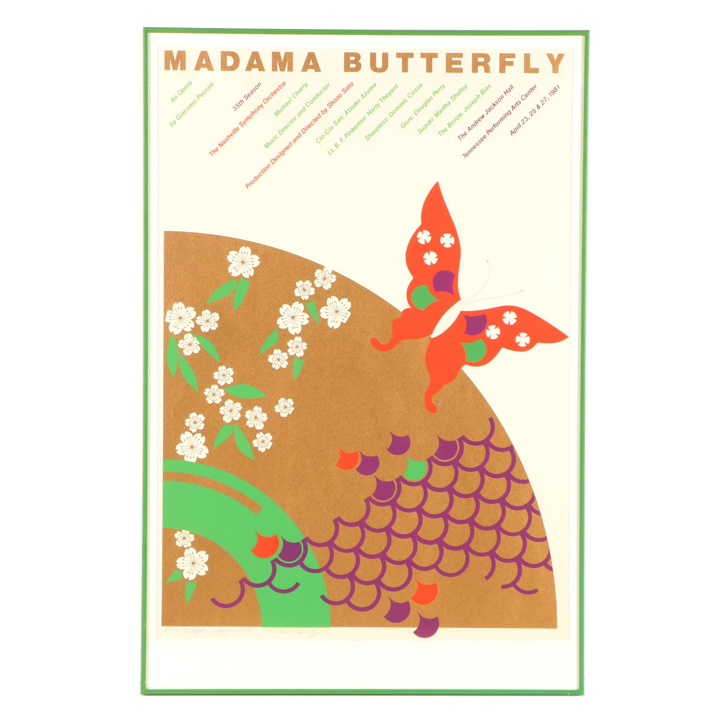 Carl Regehr Serigraph Promotional Poster for "Madama Butterfly"