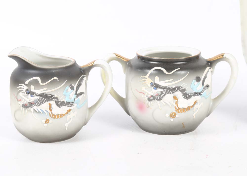 Vintage Japanese Kutani Ware Lithophane Tea Service