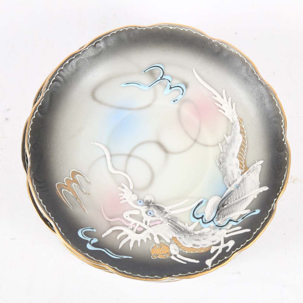 Vintage Japanese Kutani Ware Lithophane Tea Service