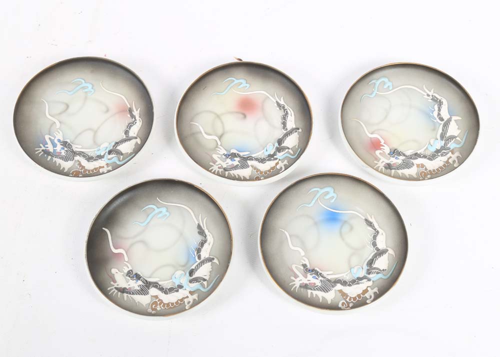 Vintage Japanese Kutani Ware Lithophane Tea Service