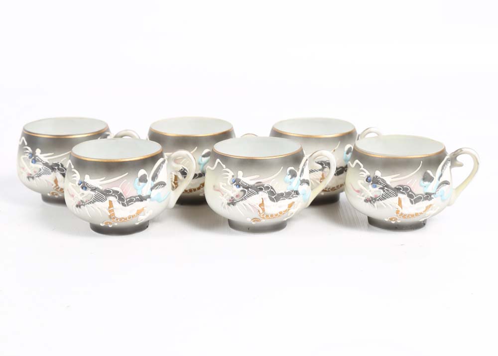 Vintage Japanese Kutani Ware Lithophane Tea Service